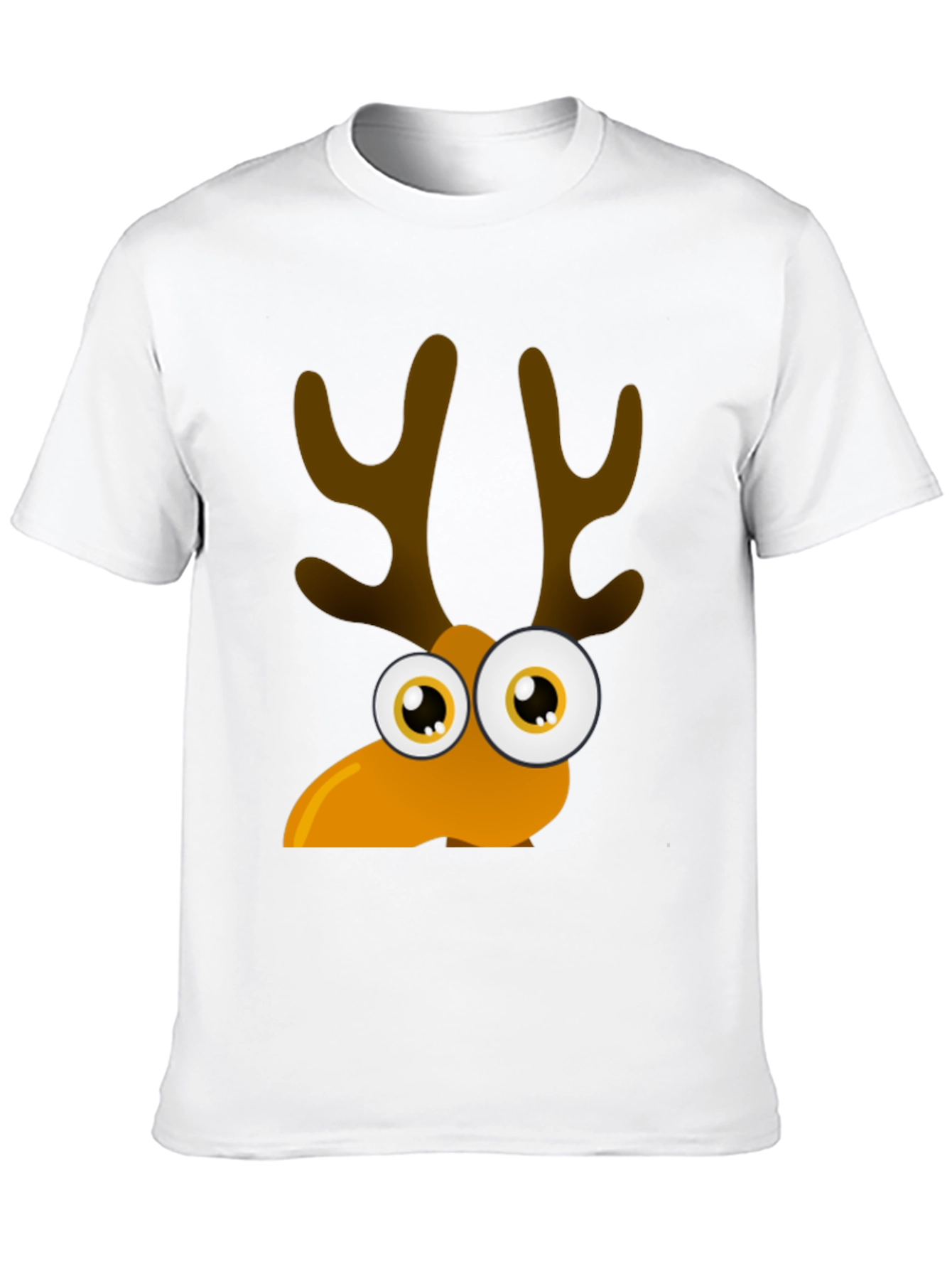 Black Funny Cartoon Reindeer Graphic Tee view 10