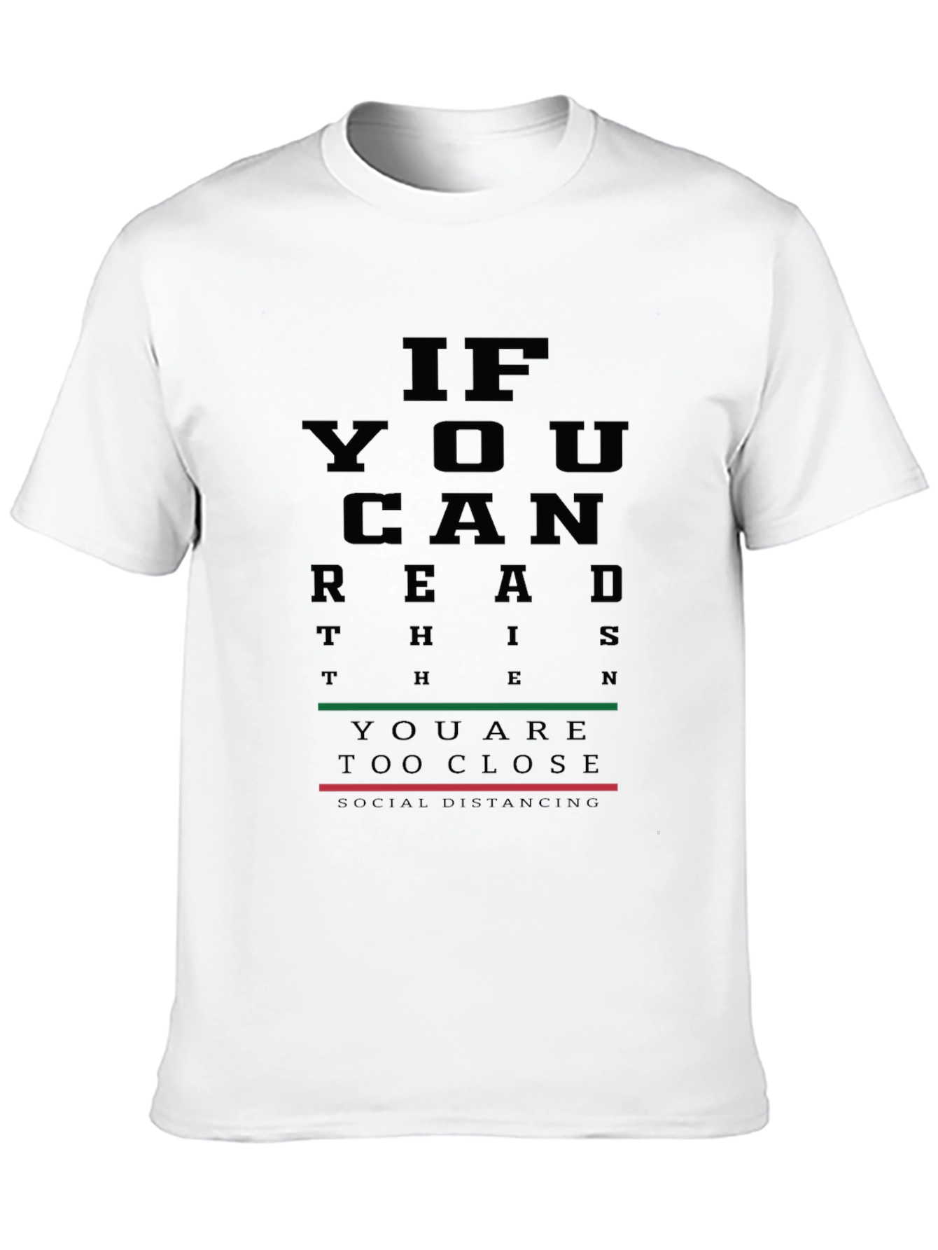Black Funny Social Distancing T-Shirt - Eye Chart Design view 10