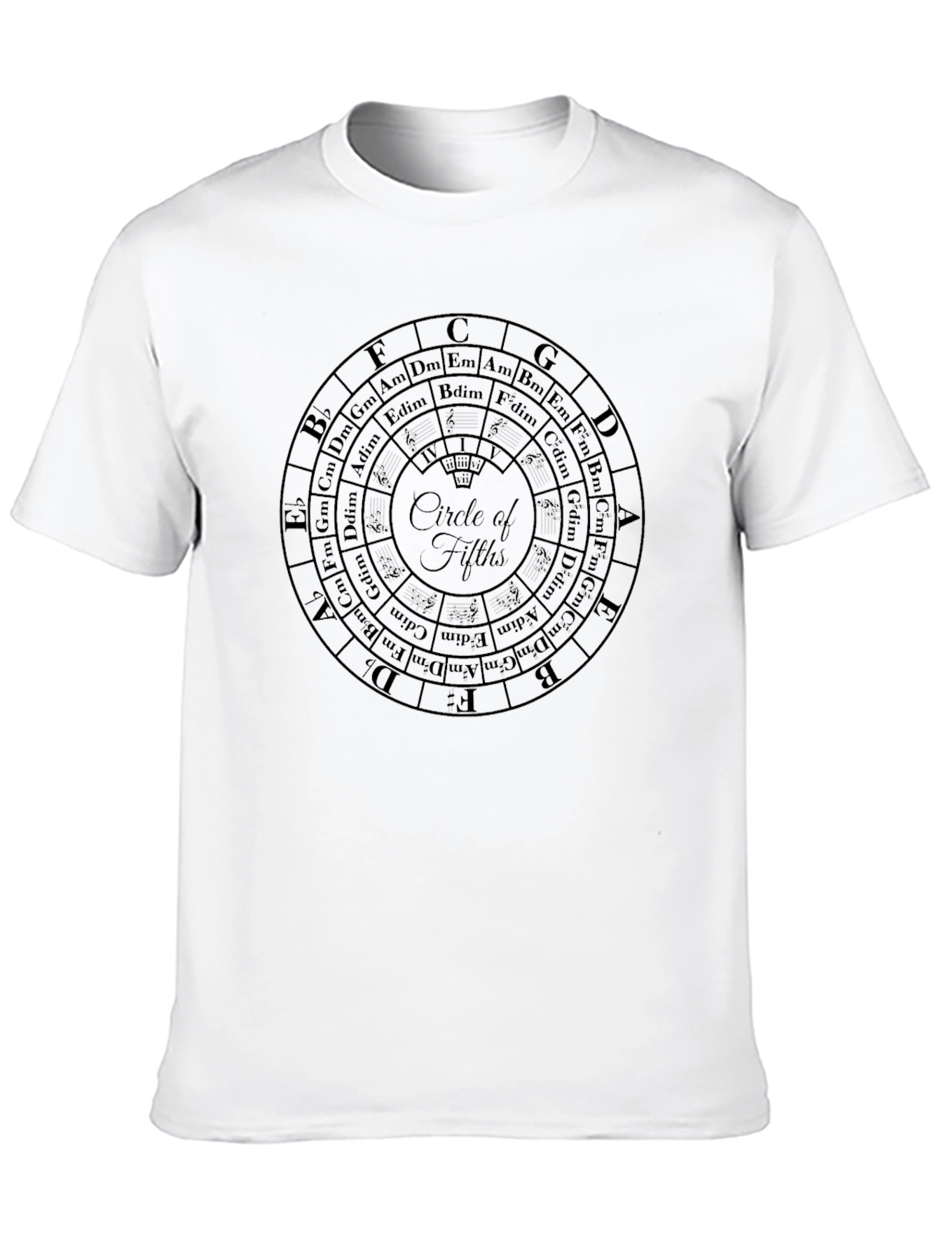 Black Circle of Fifths Music Theory T-Shirt - Musician Apparel view 10