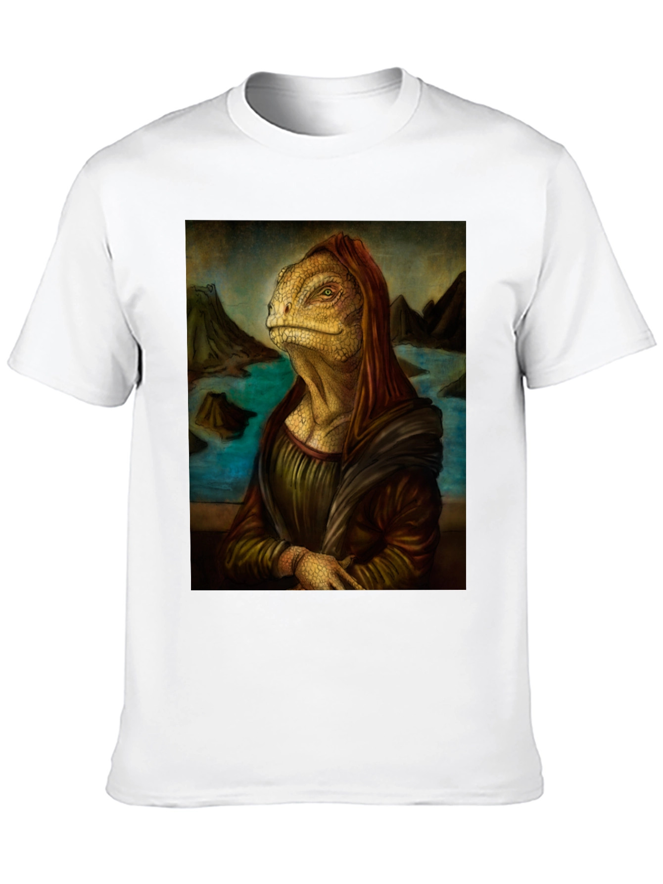 Black Lizard Mona Lisa Black T-Shirt view 10