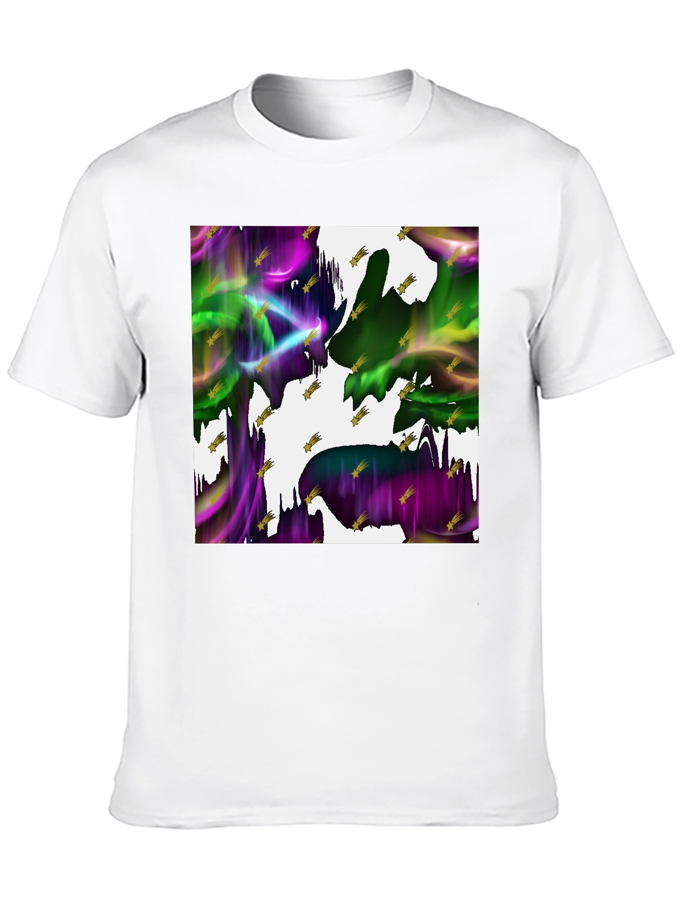 Abstract Starry Night Black T-Shirt - 10