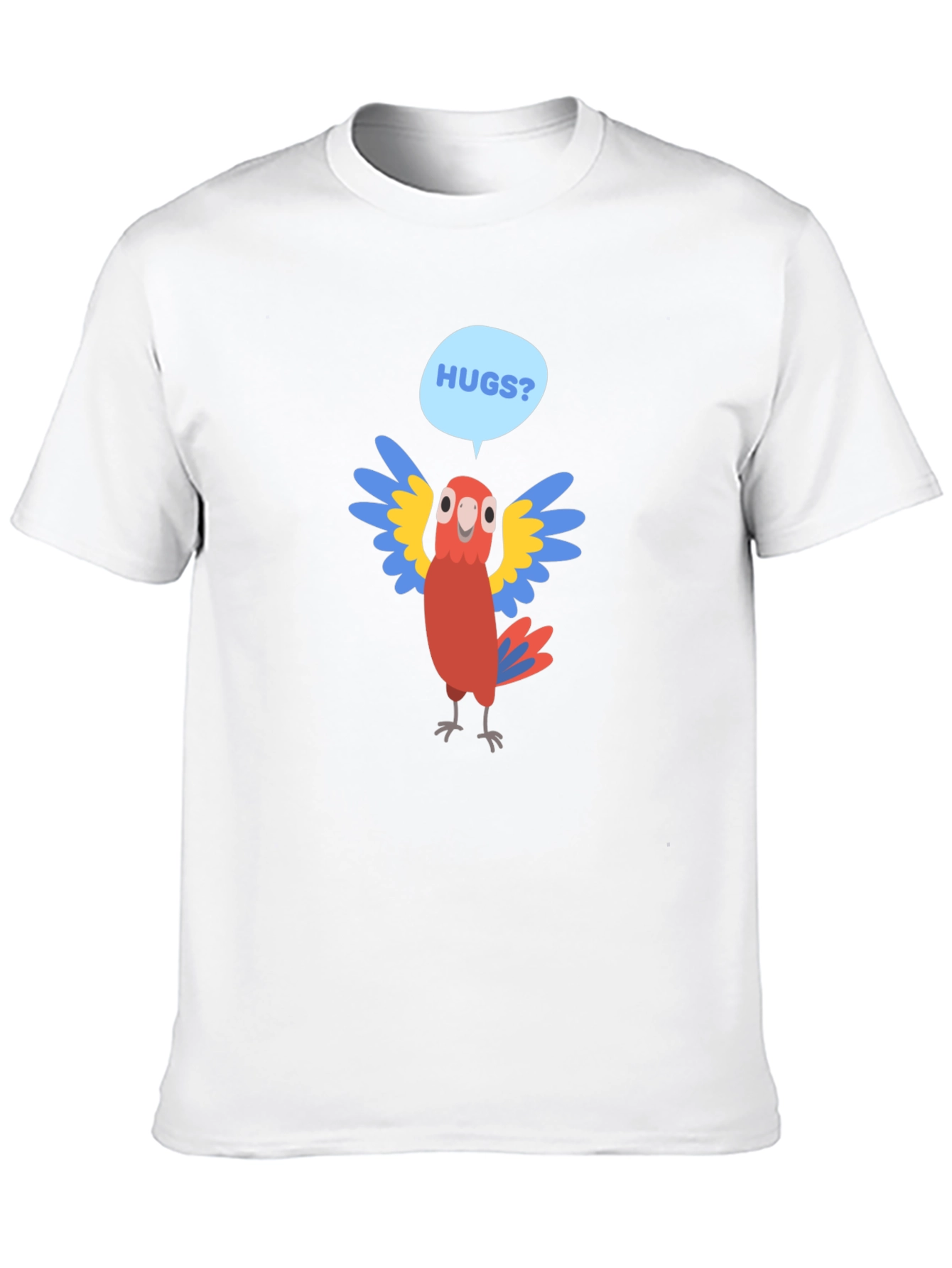 Black Hugs Parrot Graphic T-Shirt - Fun Novelty Tee view 10