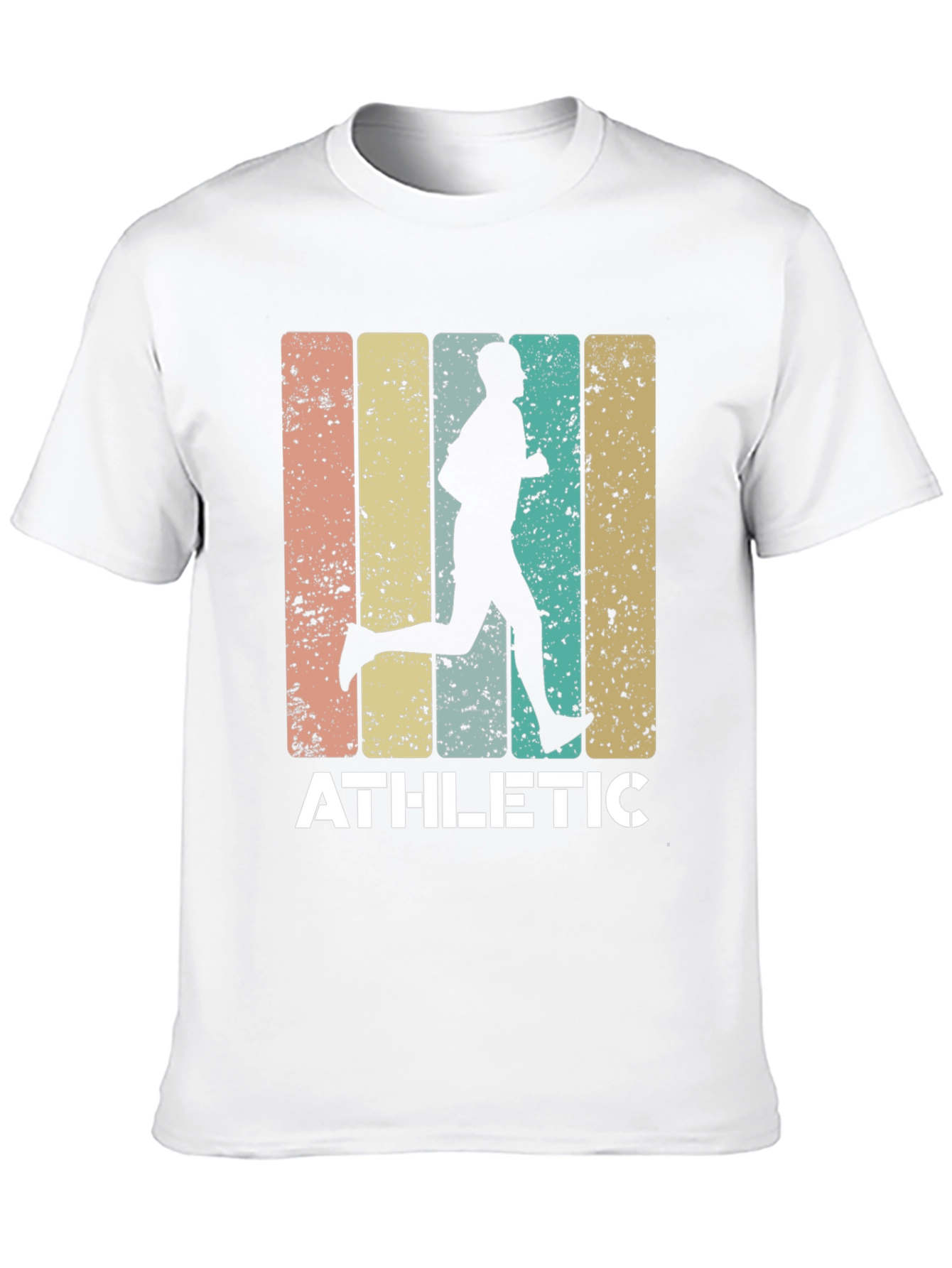 Black Athletic Runner Graphic Tee - Retro Style Black T-Shirt view 10