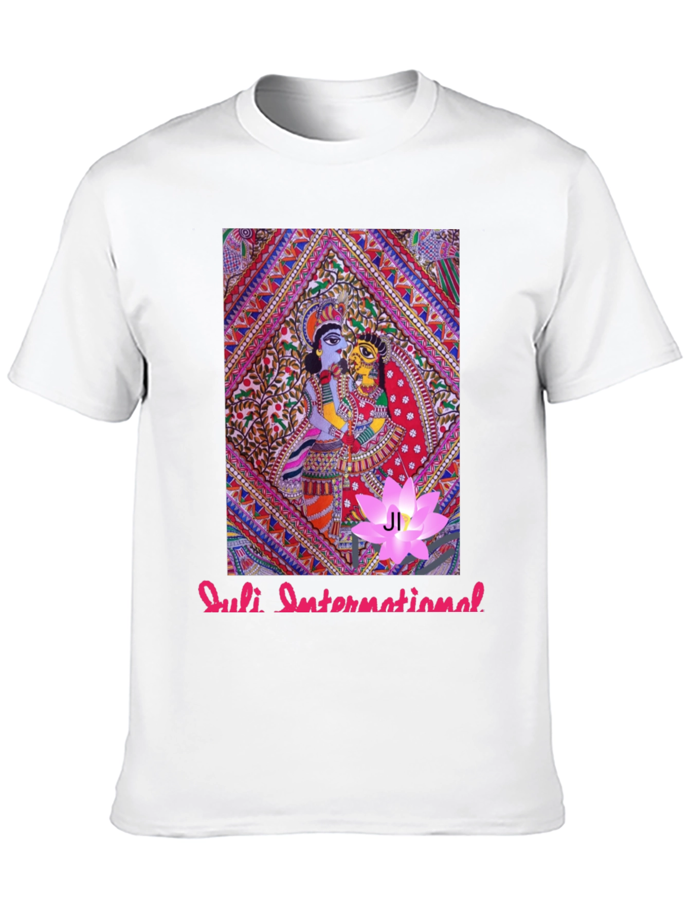 Black Artistic Print Black T-Shirt view 10