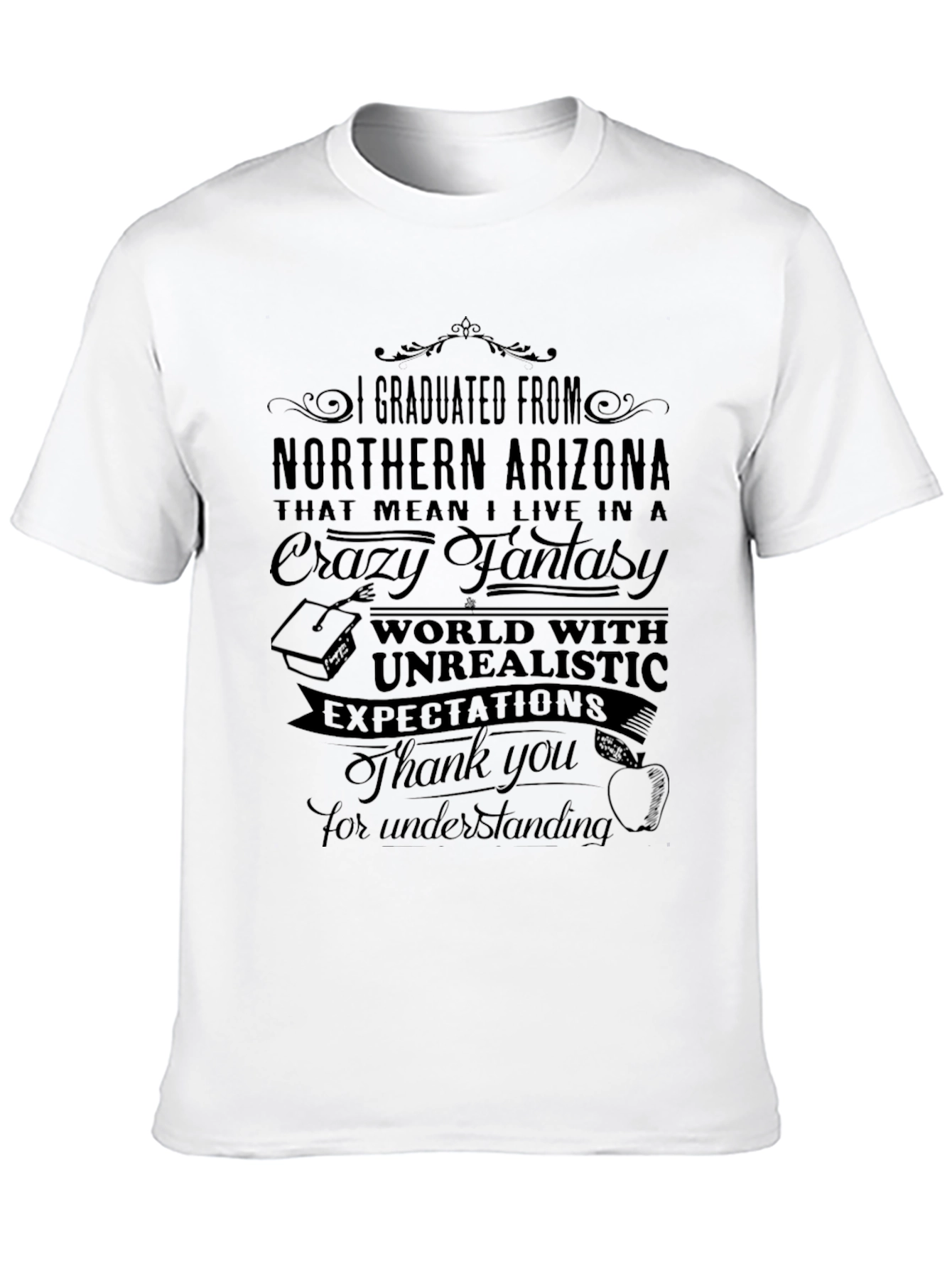 Black Northern Arizona Graduate T-Shirt - Crazy Fantasy World Tee view 10