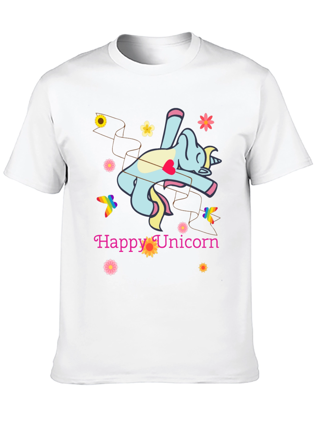 Black Happy Unicorn Graphic T-Shirt - Fun & Stylish! view 10