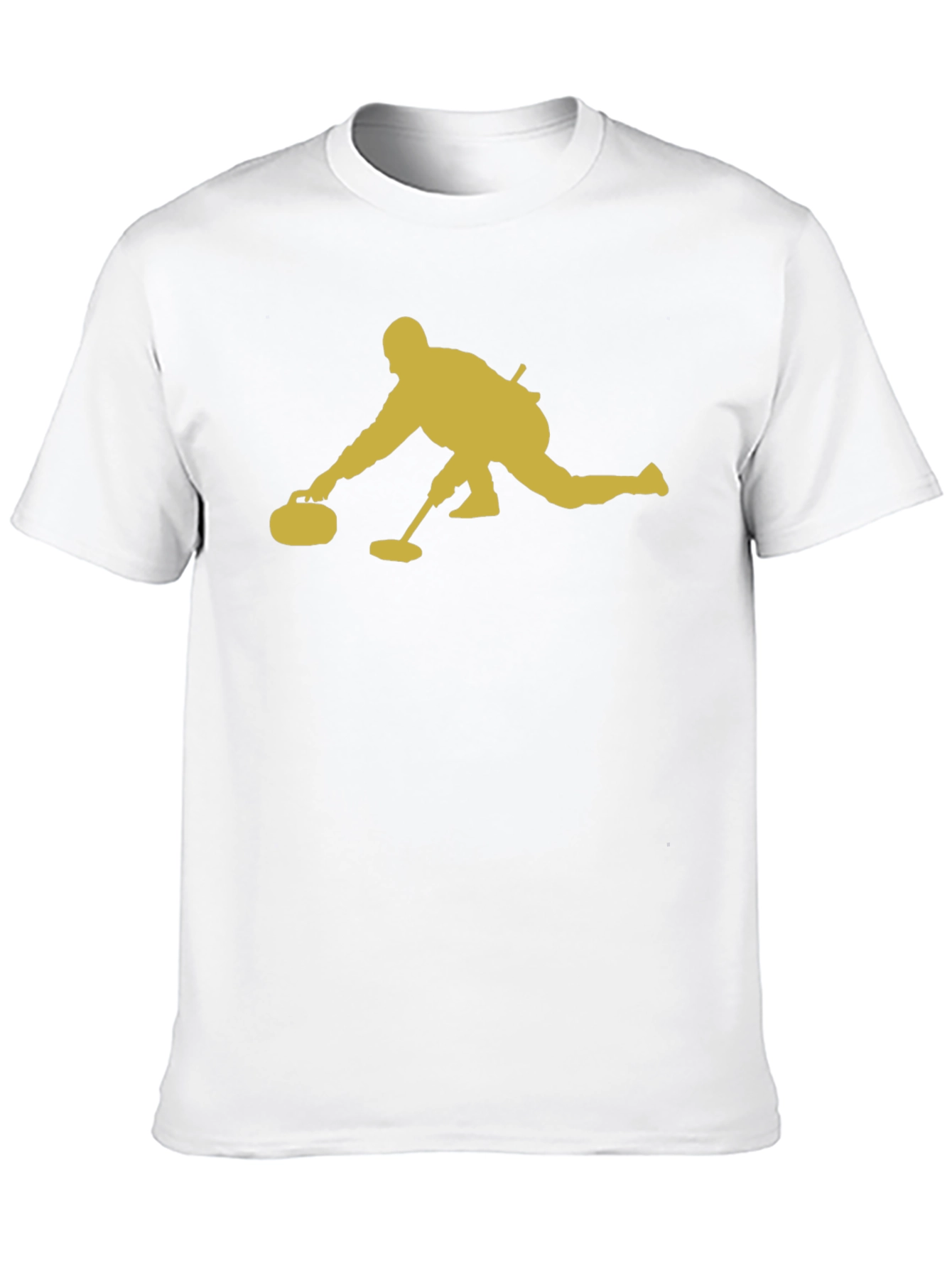 Black Curling Player Graphic Tee - Black Cotton T-Shirt view 10