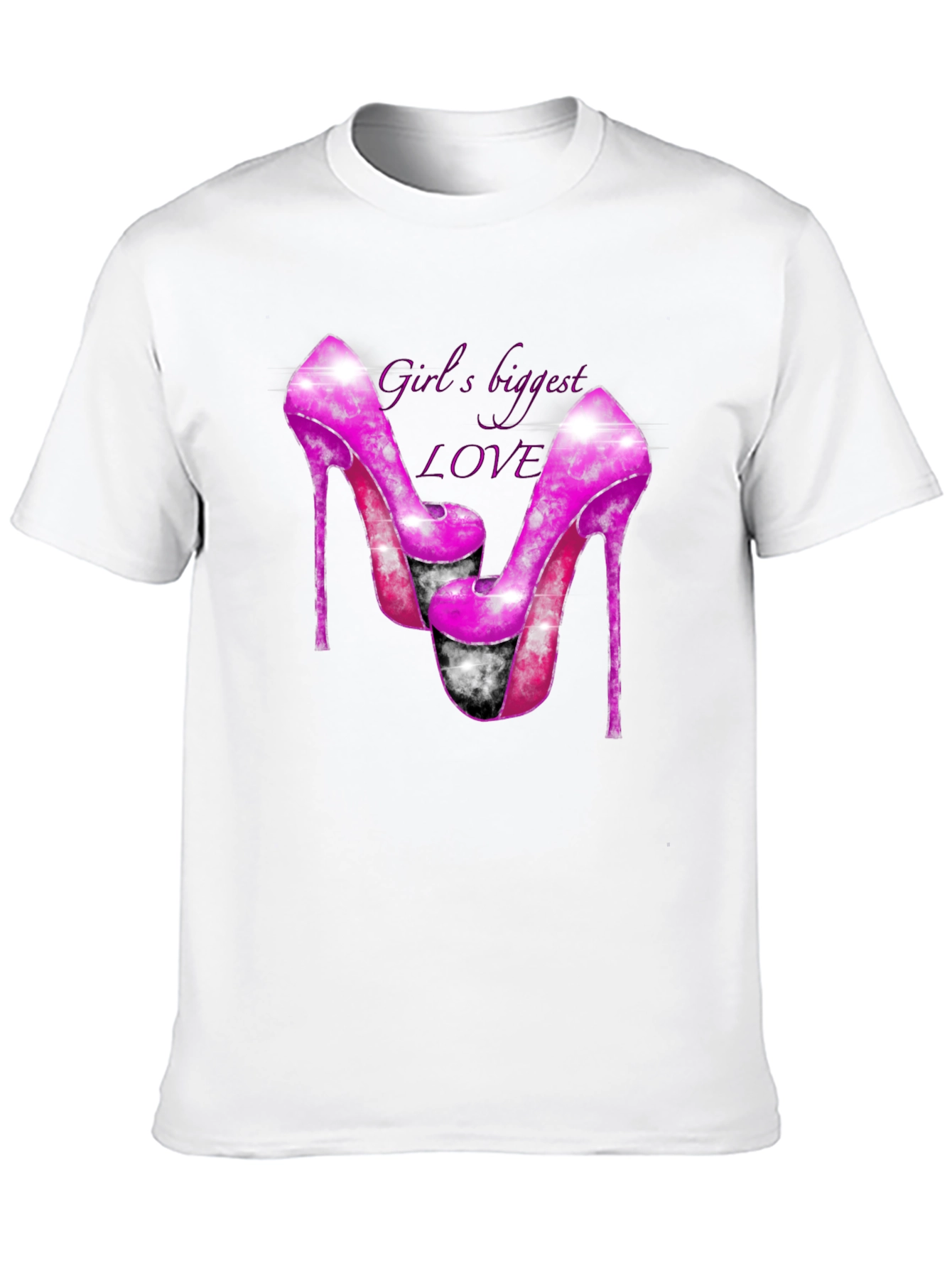 Black Girl's Biggest Love Heels Graphic T-Shirt view 10