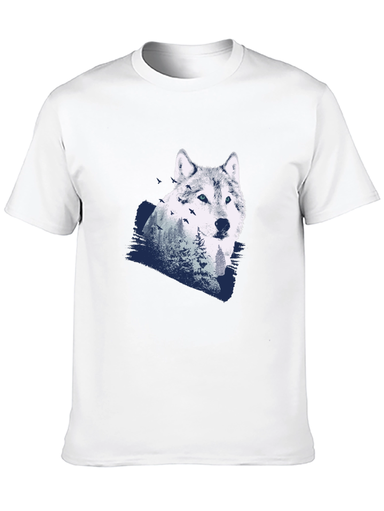 Black Wolf Graphic Print Black T-Shirt view 10