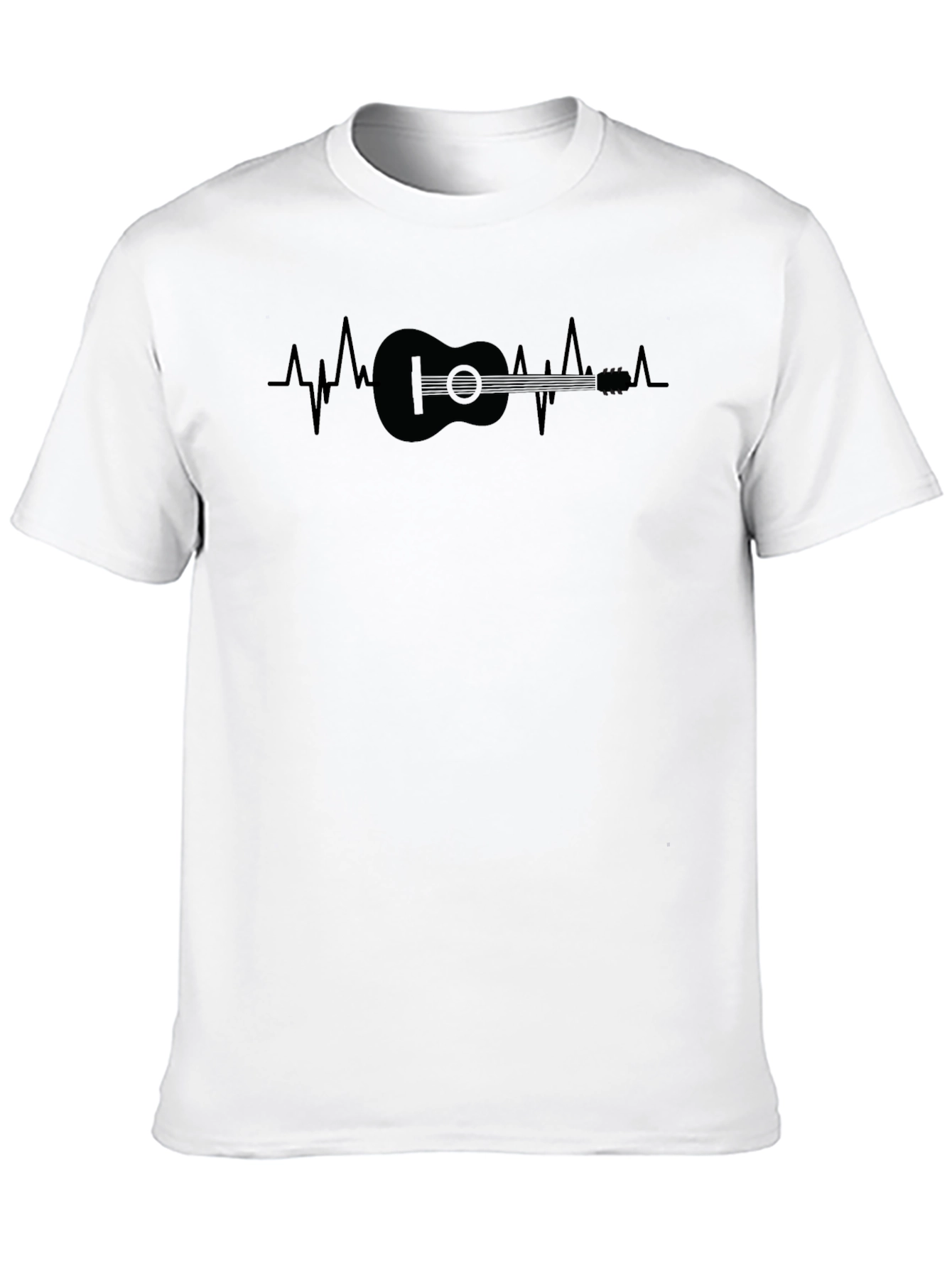 Black Guitar Heartbeat Graphic Tee - Music Lover's Shirt view 10