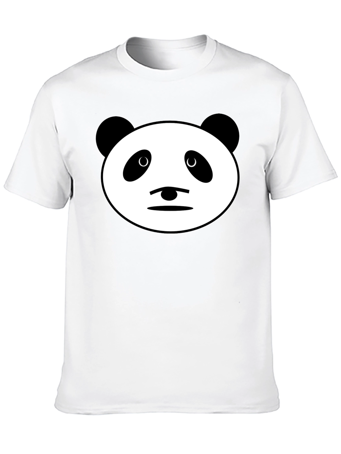 Black Panda Face Graphic Black T-Shirt - Men's Casual Wear view 10