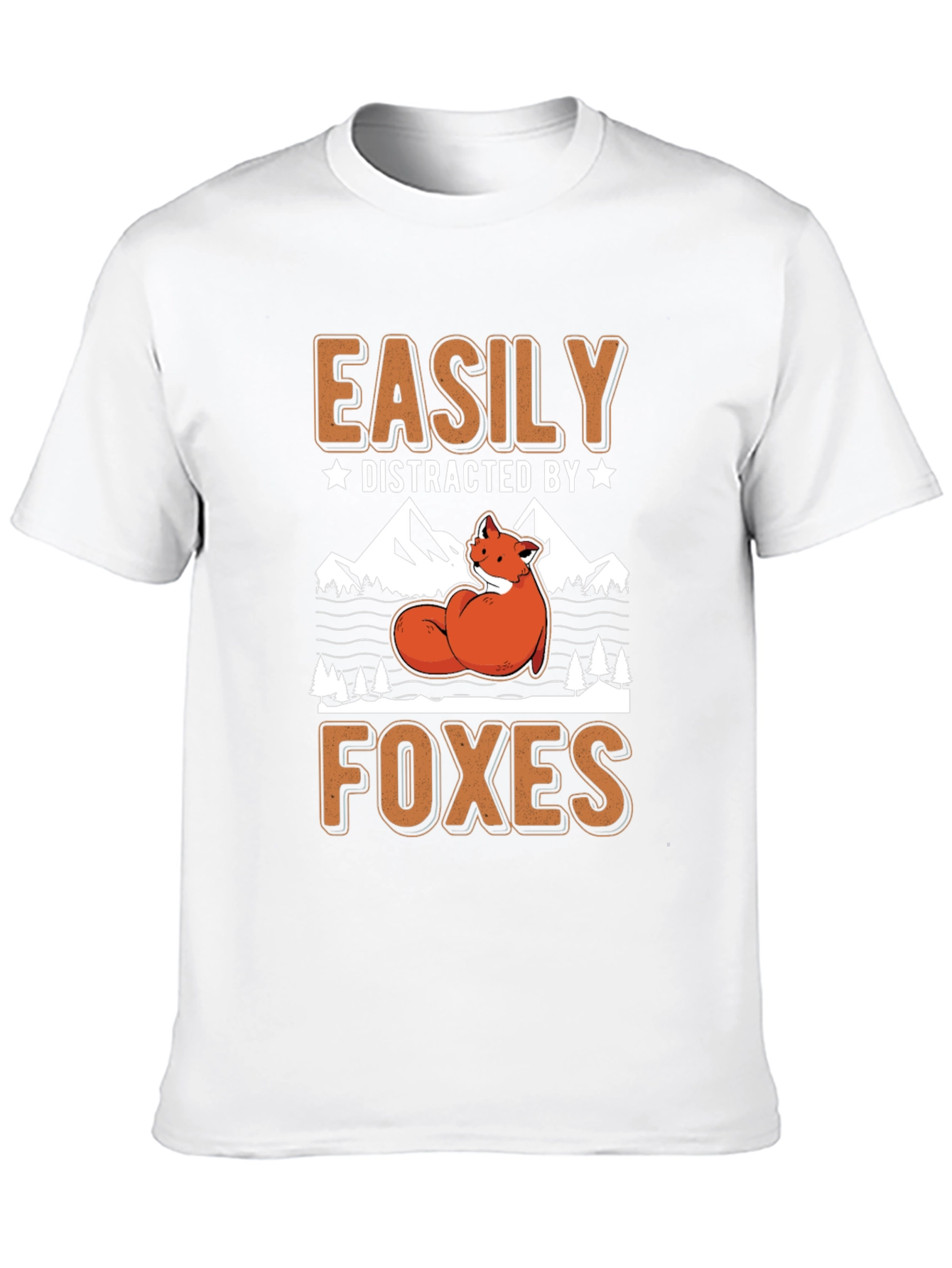 Black Easily Distracted By Foxes Graphic Tee view 10
