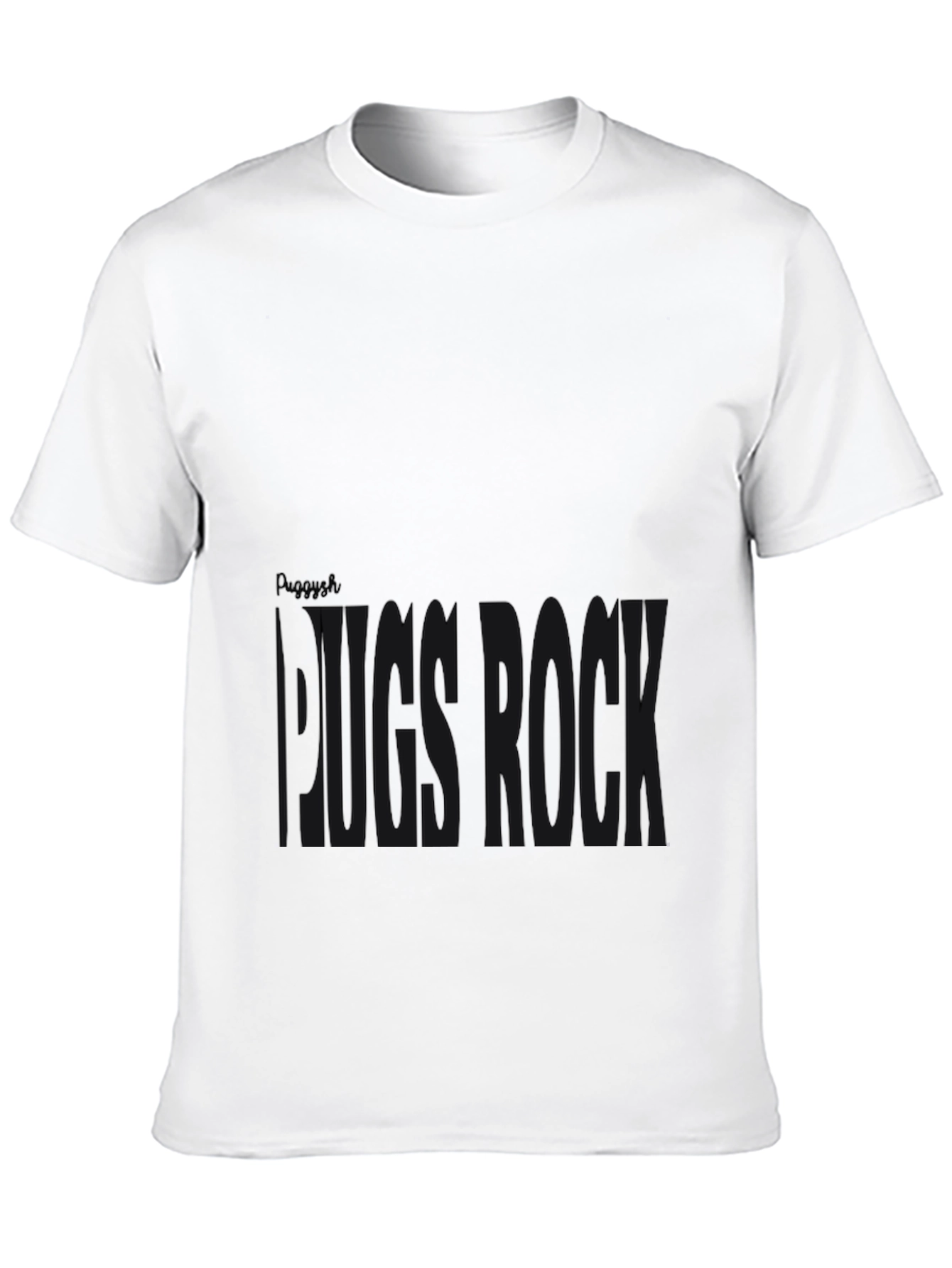 Black Pug Rock Graphic Tee - Black Cotton T-Shirt view 10