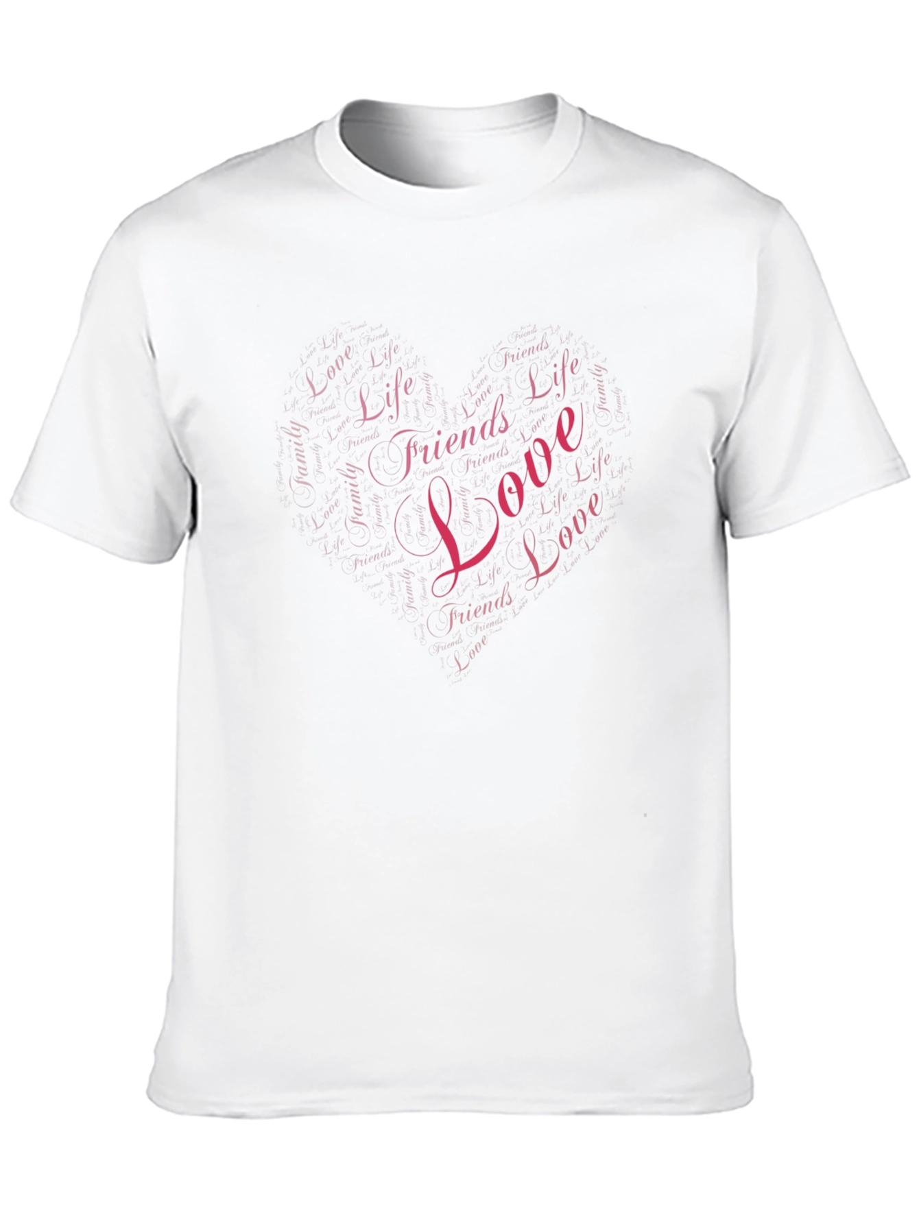 Black Love, Life, Friends Heart Graphic T-Shirt view 10