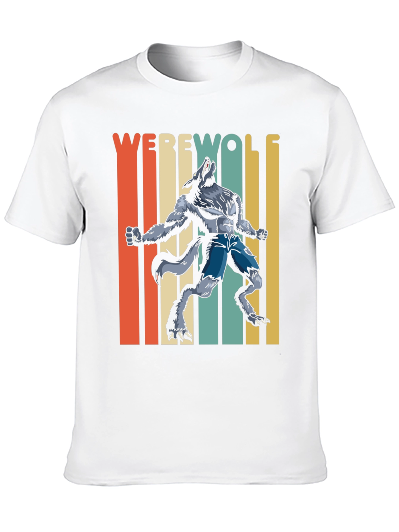 Black Retro Werewolf Graphic Tee - Unisex view 10