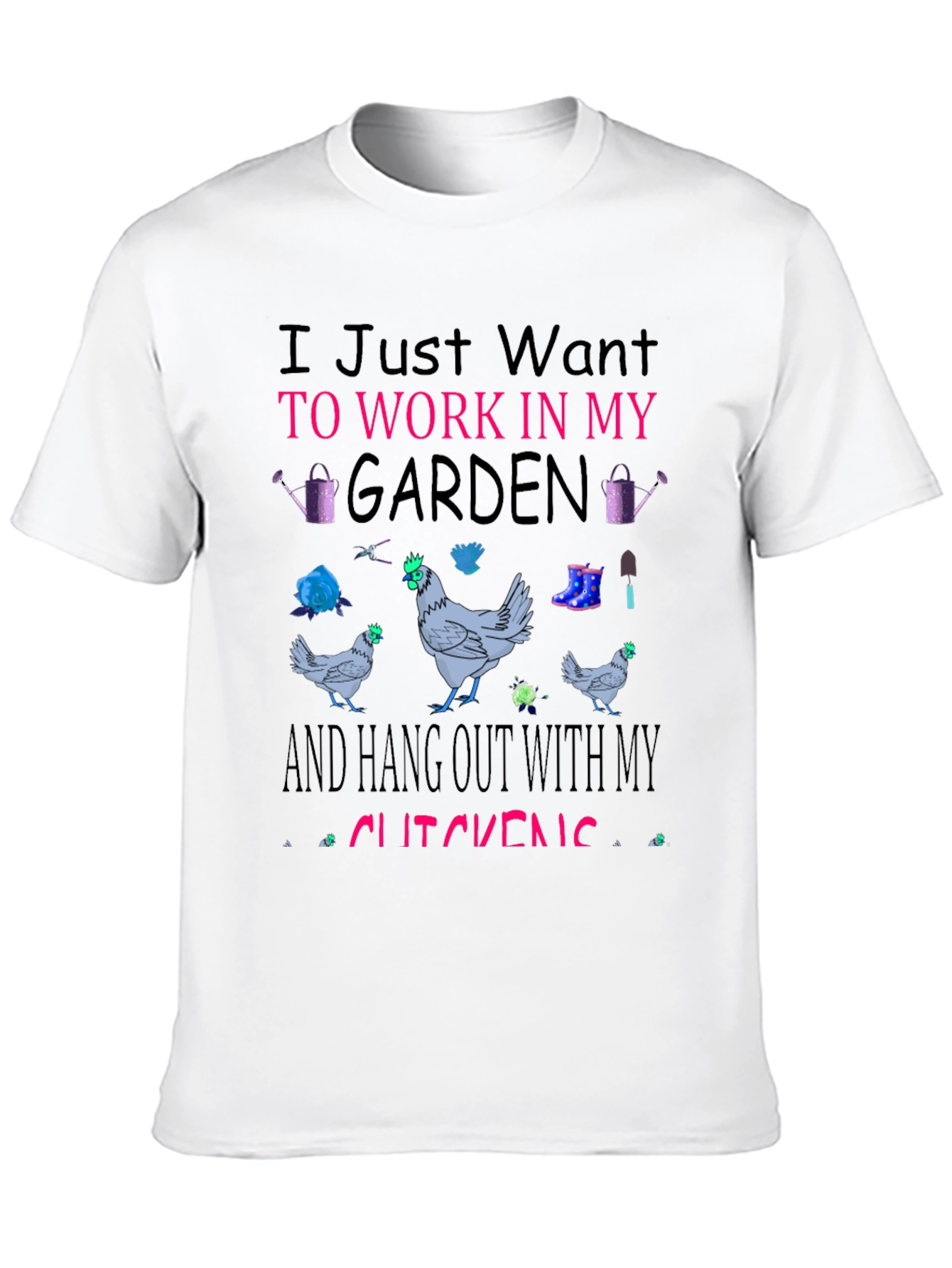 Black Garden Chickens Graphic Tee view 10