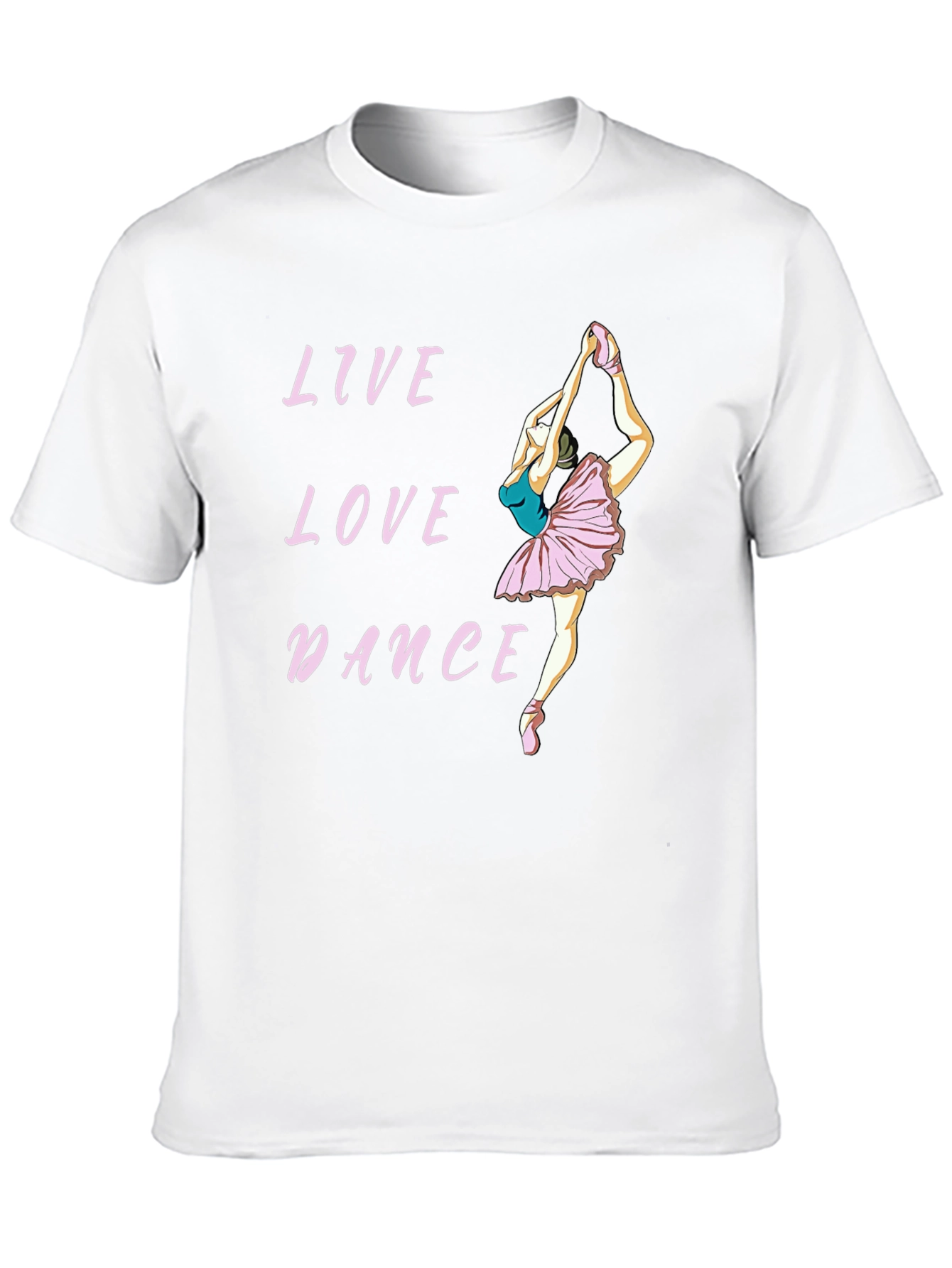 Black Live Love Dance Ballet T-Shirt - Black Cotton Tee view 10