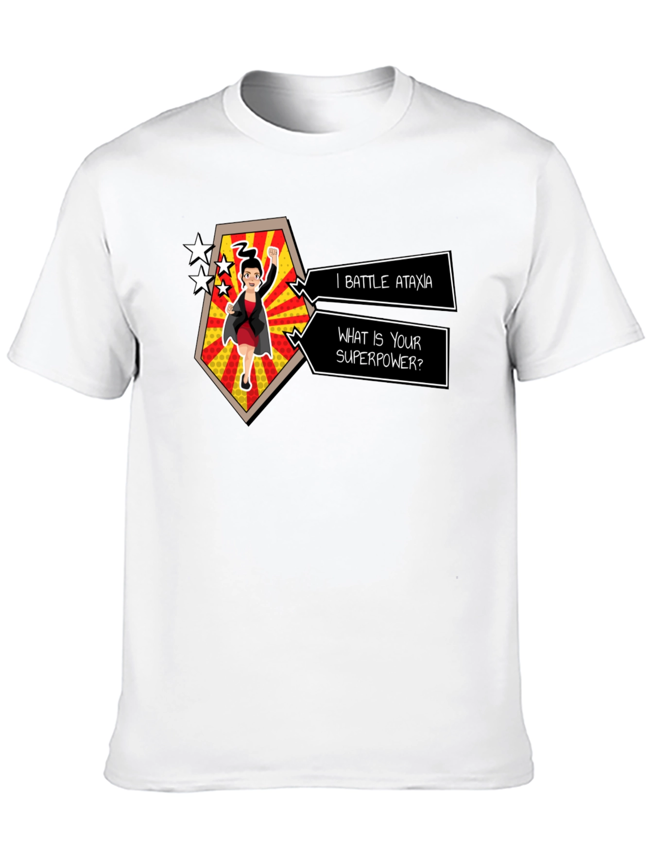 Black Ataxia Superpower Graphic Tee - Black Cotton T-Shirt view 10