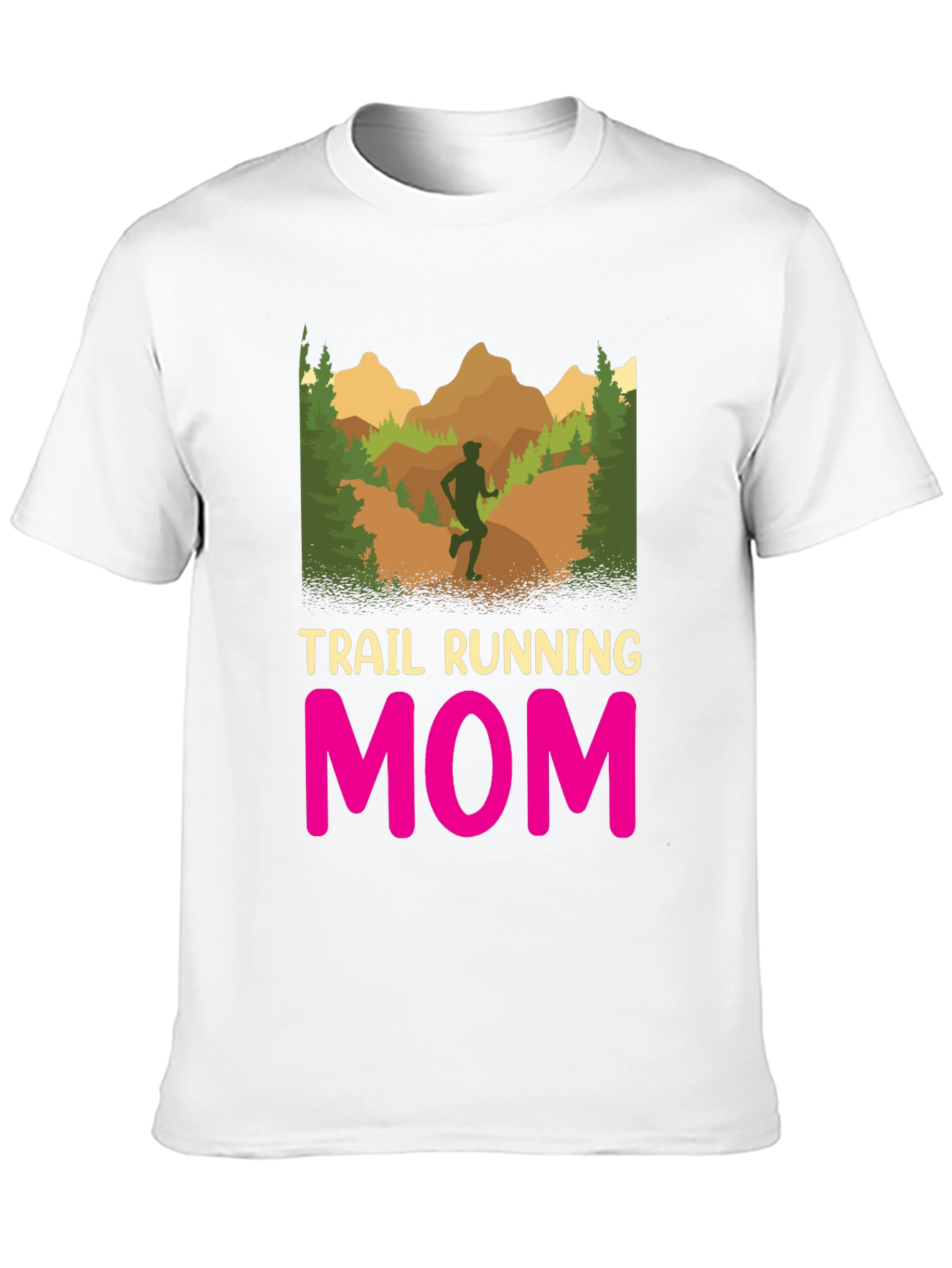 Black Trail Running Mom T-Shirt - Black Graphic Tee view 10