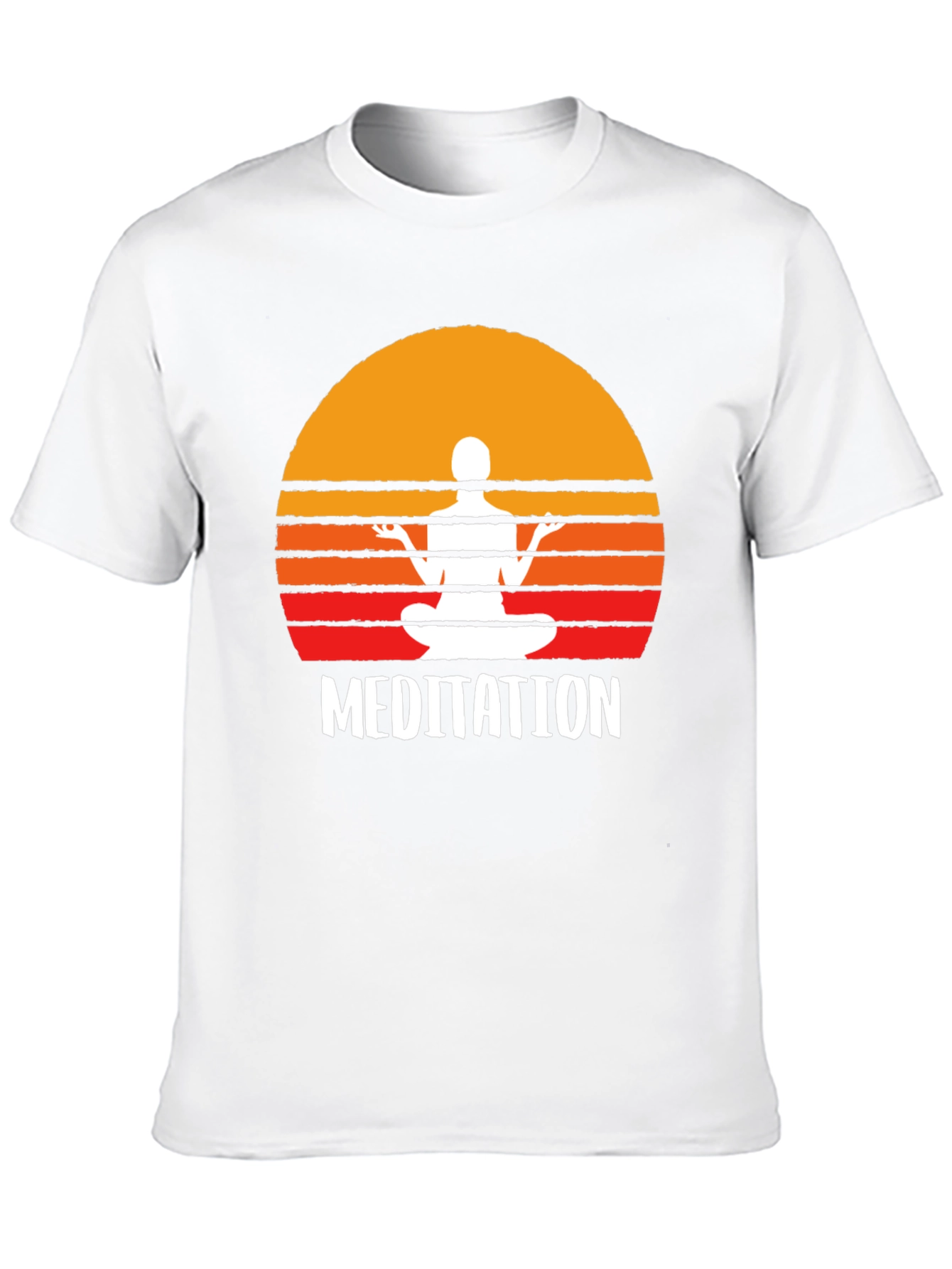 Black Meditation T-Shirt - Zen Sunset Design view 10