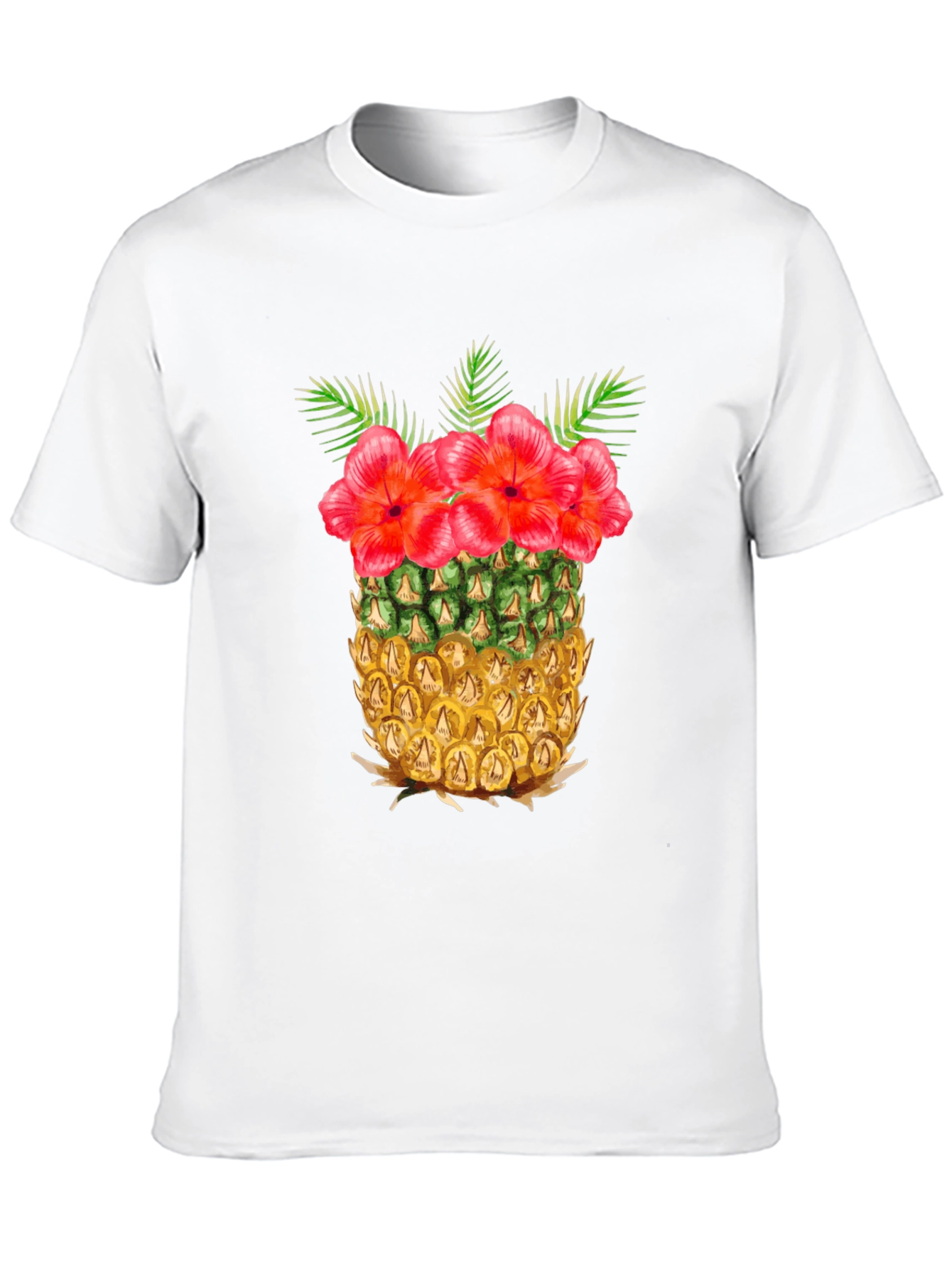 Black Tropical Pineapple Floral T-Shirt view 10