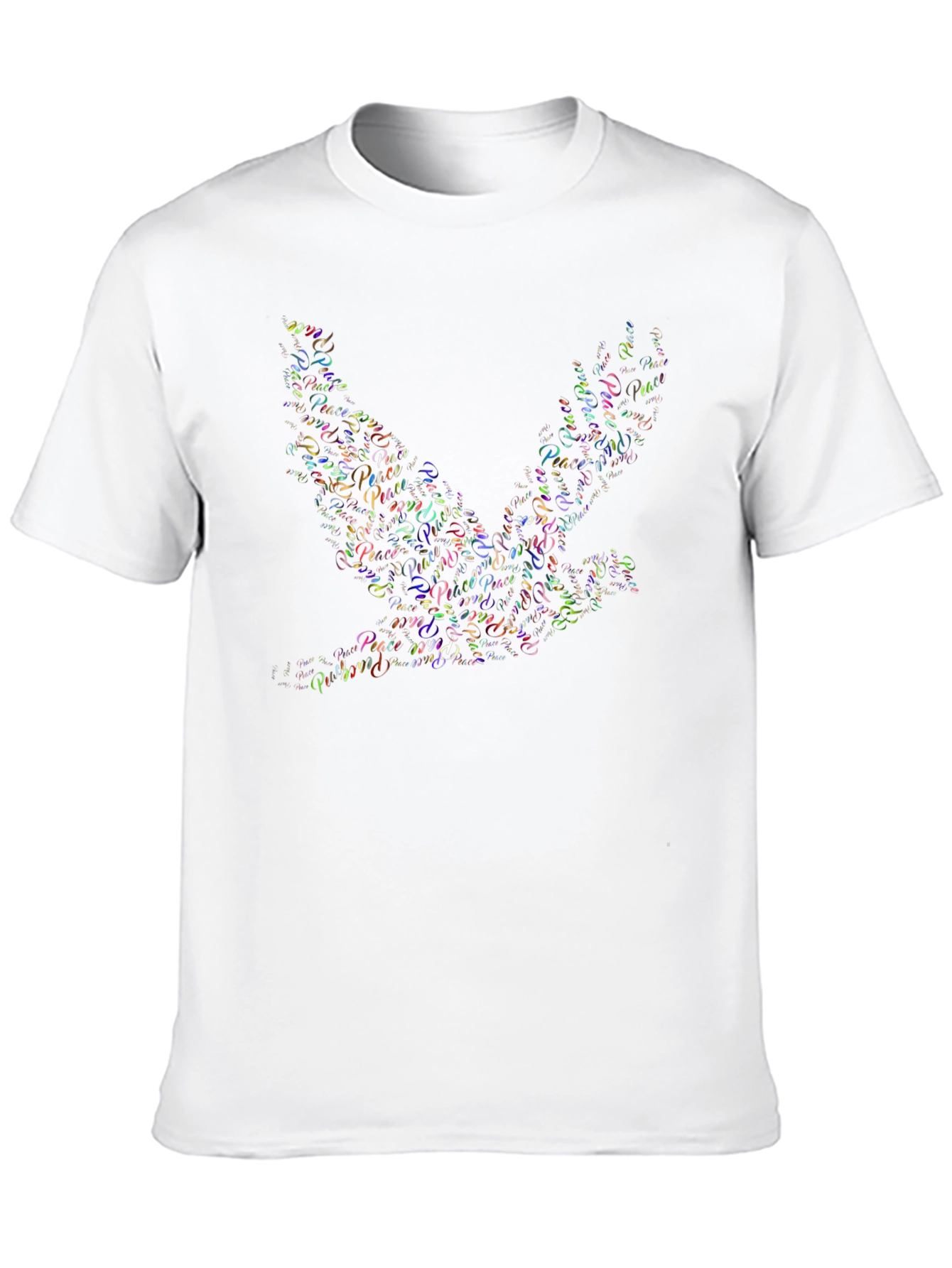 Black Peace Dove Word Art Men's Black T-Shirt view 10