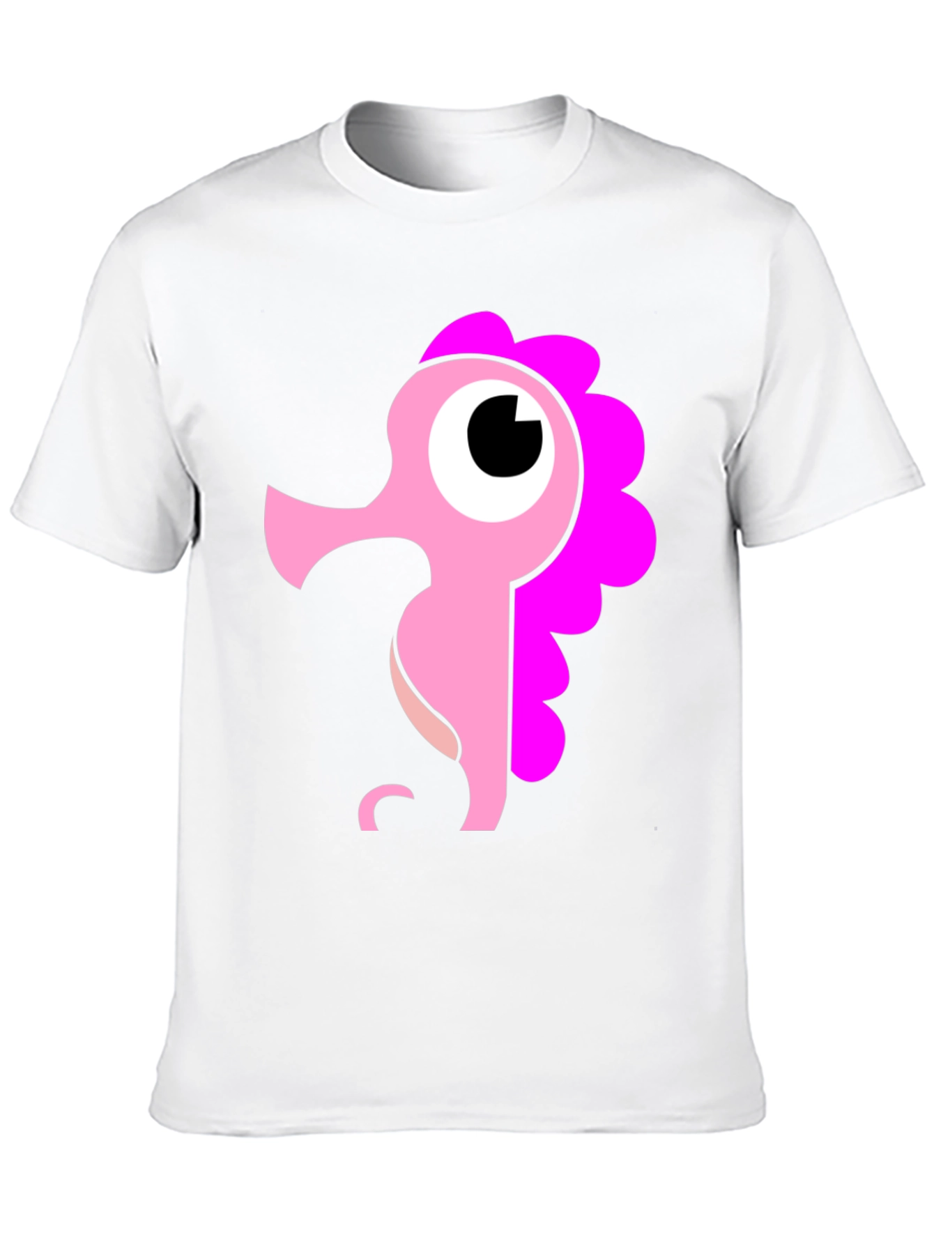 Black Cute Seahorse Graphic Tee - Black Cotton Shirt view 10