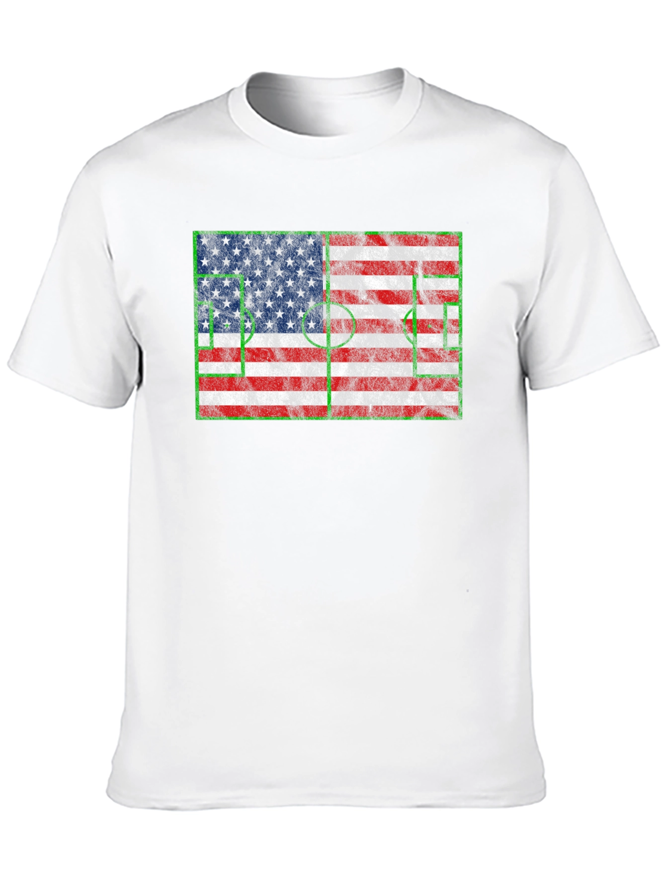 Black American Flag Soccer T-Shirt view 10