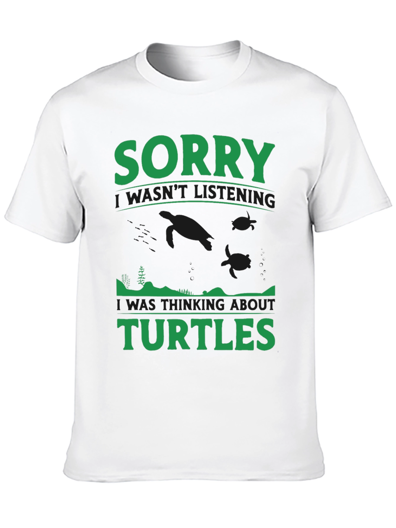 Black Sorry Turtles Black T-Shirt view 10