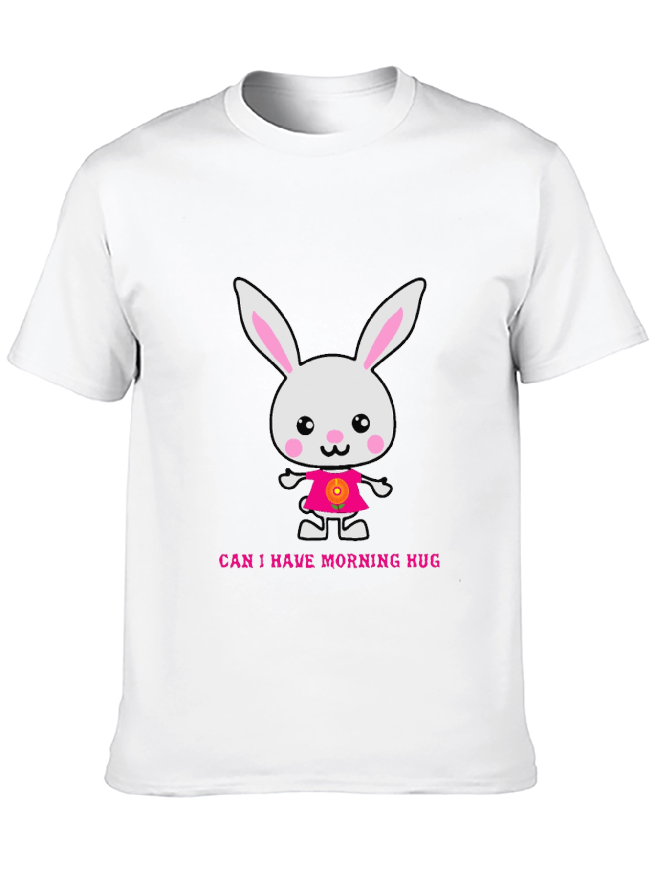 Black Cute Bunny Morning Hug T-Shirt view 10