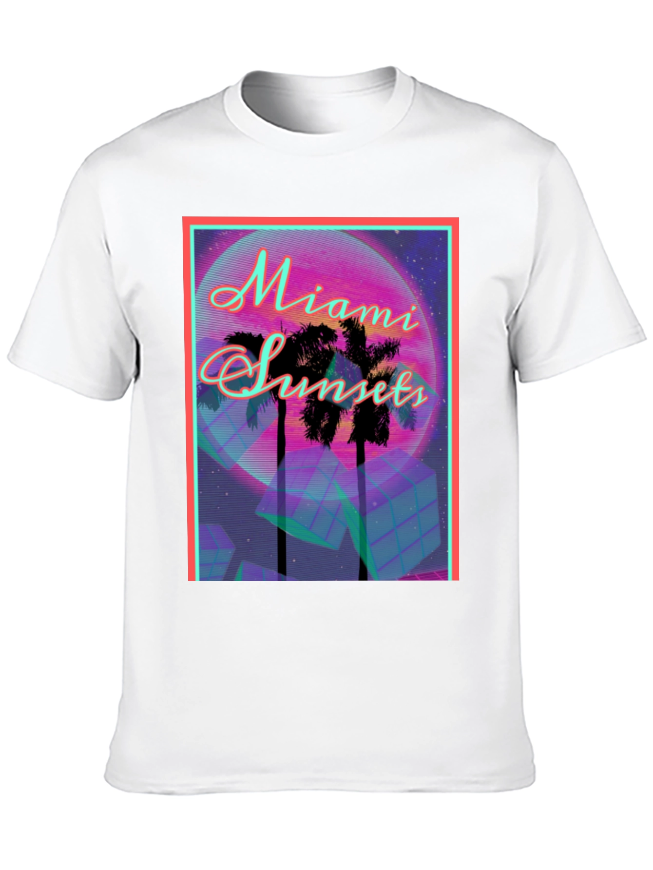 Black Miami Sunset Graphic Tee view 10