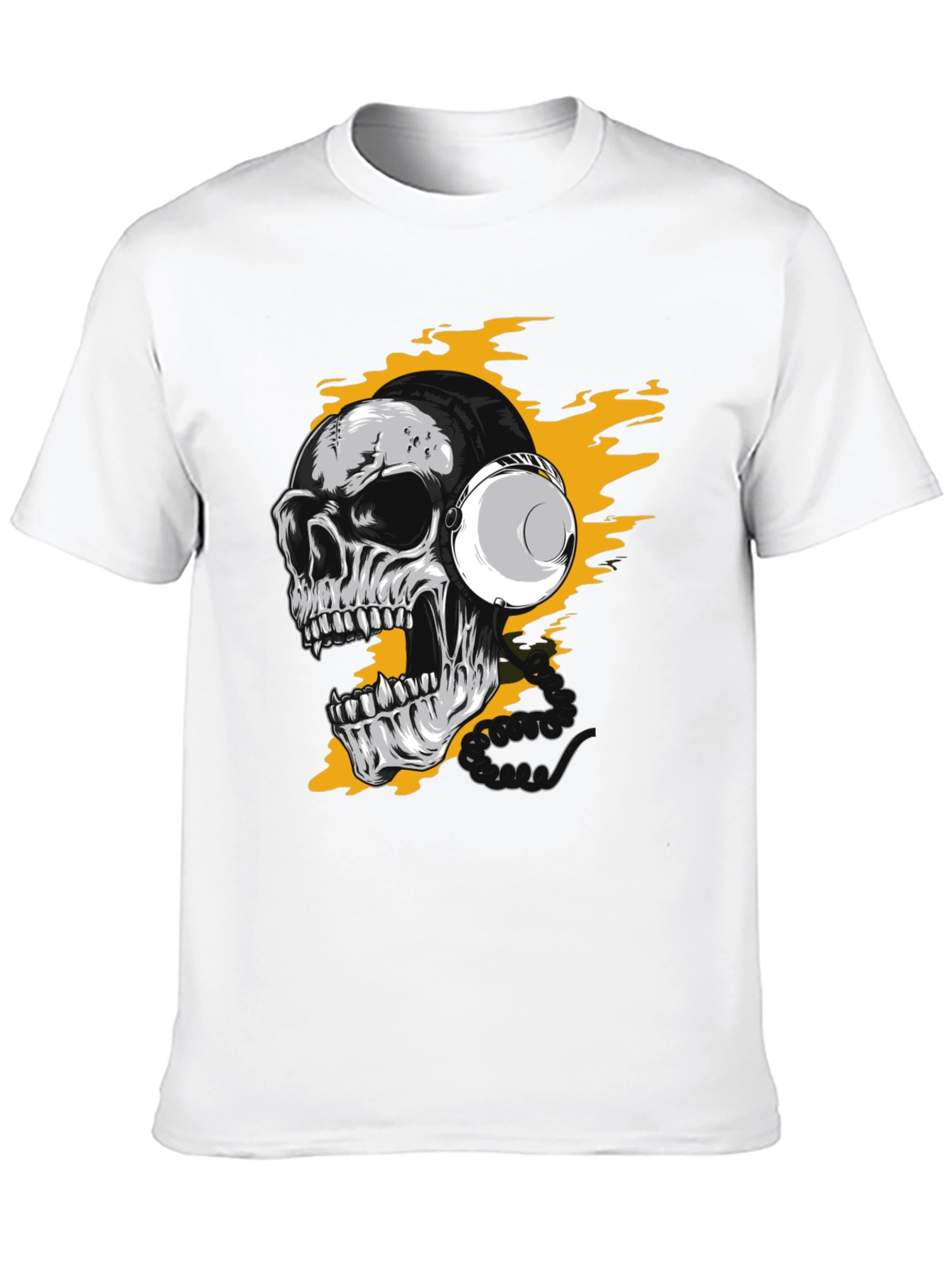 Black Skull Headphones Graphic Tee - Rocker Style view 10