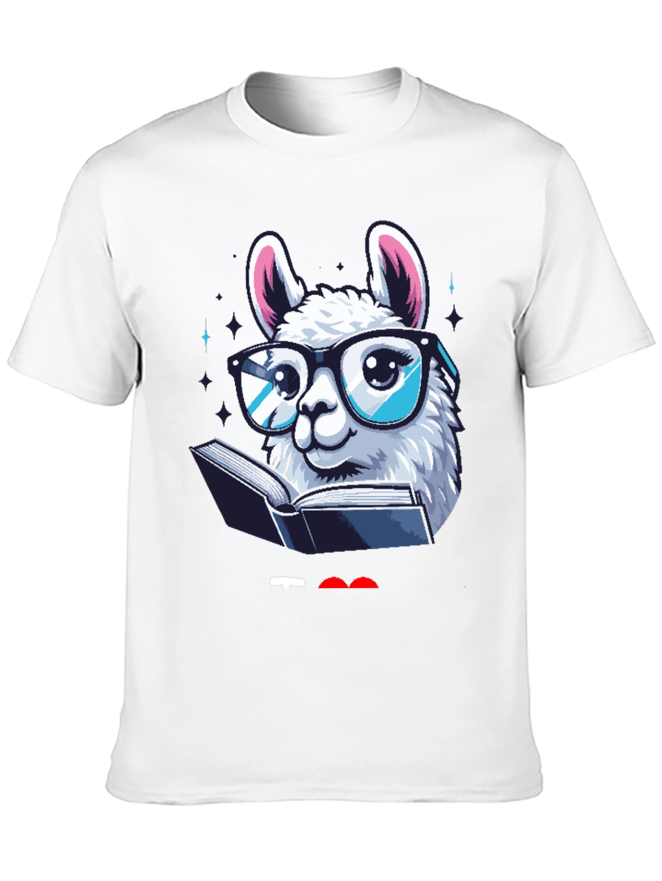 Black Llama Reader Graphic Tee - Black Cotton Shirt view 10