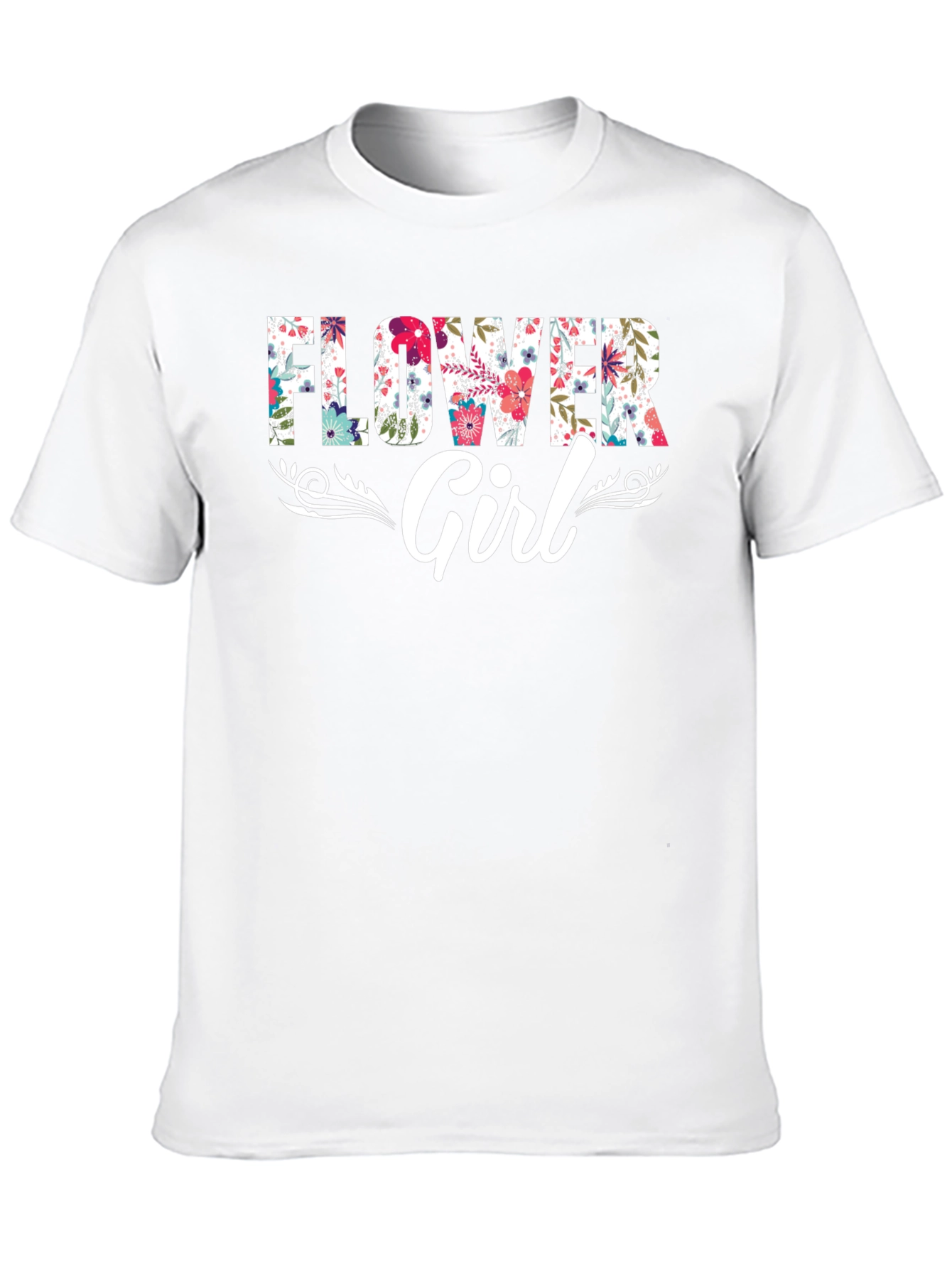 Black Flower Girl Floral Graphic T-Shirt view 10