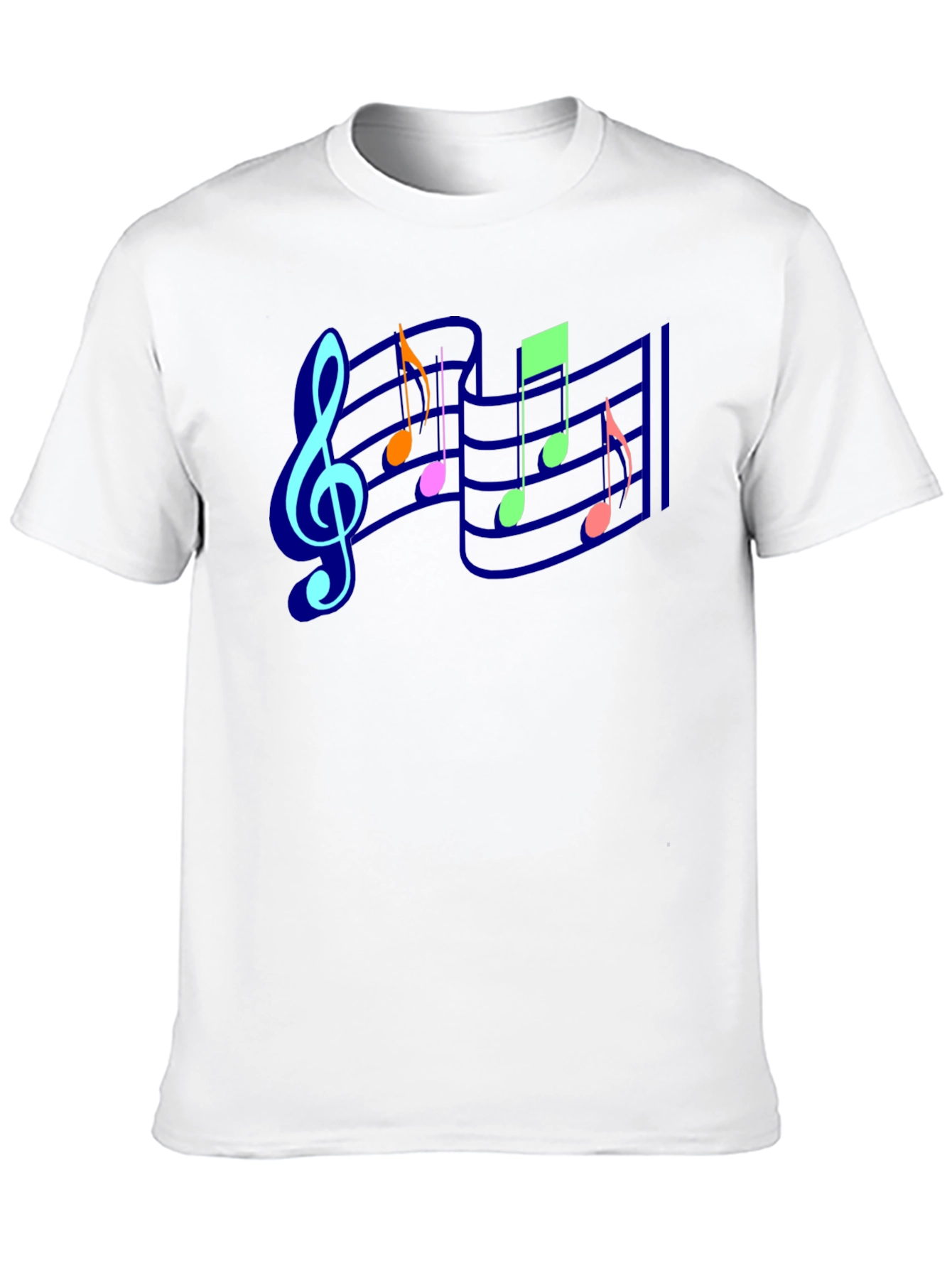 Black Musical Note Staff T-Shirt view 10