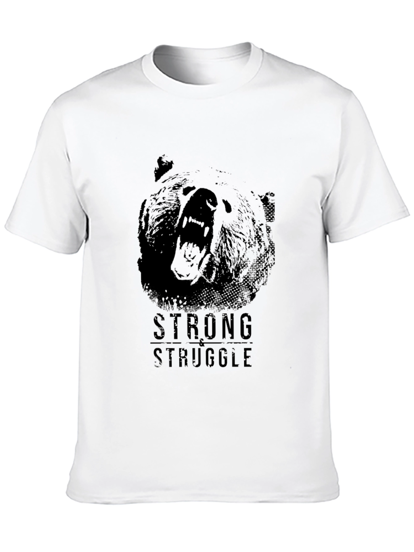 Black Strong Struggle Bear Graphic T-Shirt view 10