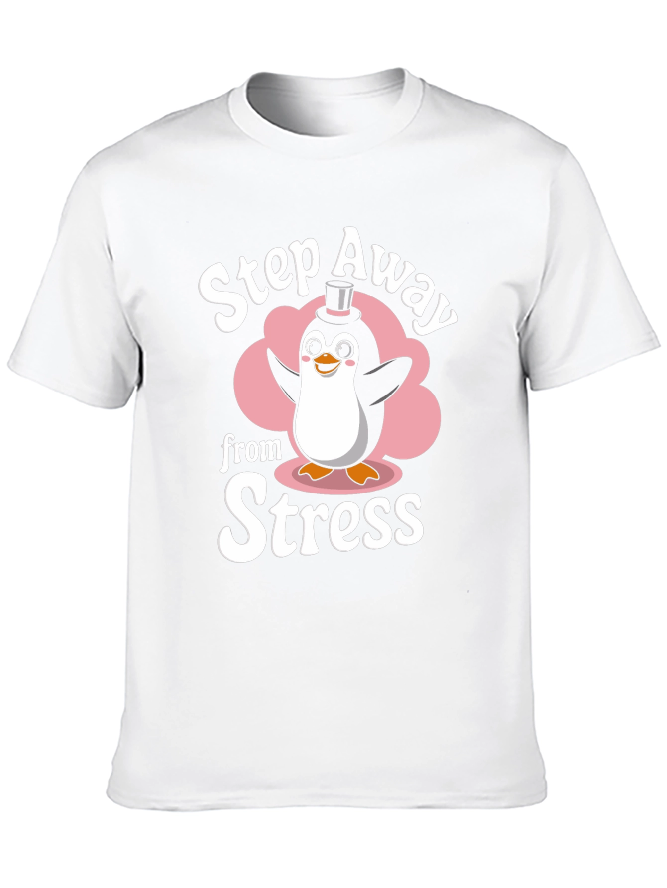Black Step Away from Stress Penguin Graphic T-Shirt view 10
