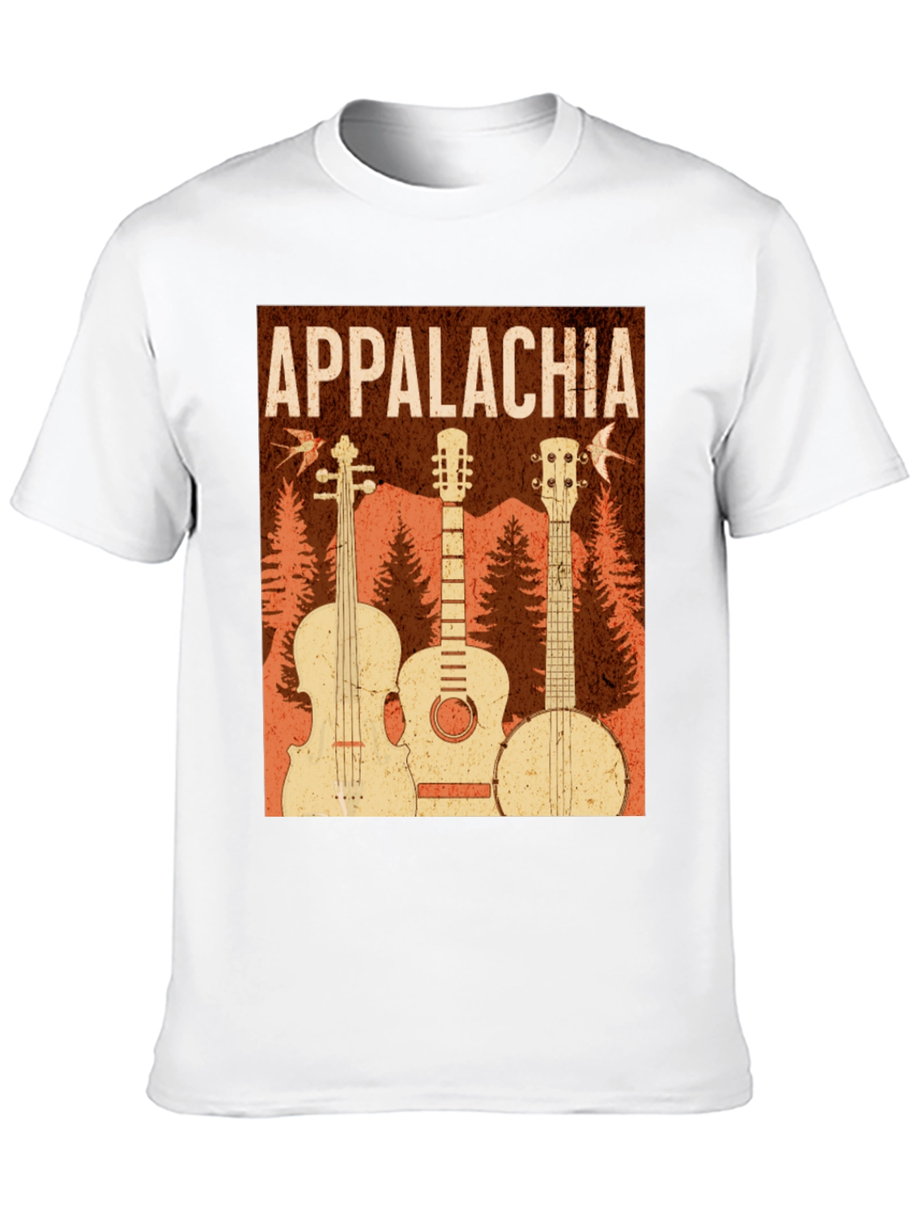 Black Appalachia Music T-Shirt: Vintage Guitar, Banjo & Fiddle view 10