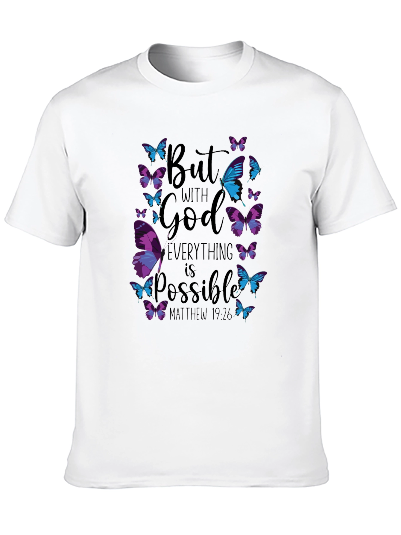 Black Faith-Inspired Butterfly Graphic T-Shirt view 10
