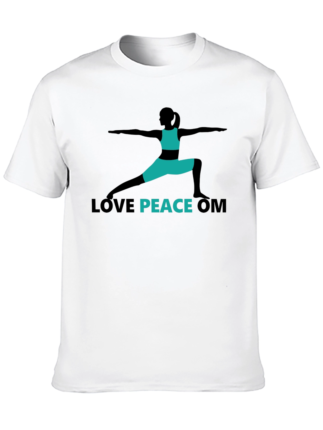 Black Love Peace Om Yoga T-Shirt - Black view 10