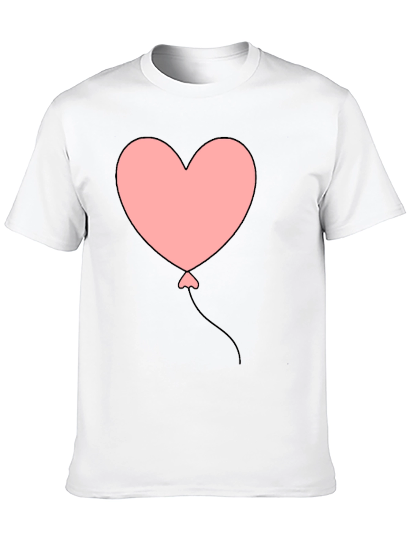Black Heart Balloon Graphic Tee - Black Casual T-Shirt view 10