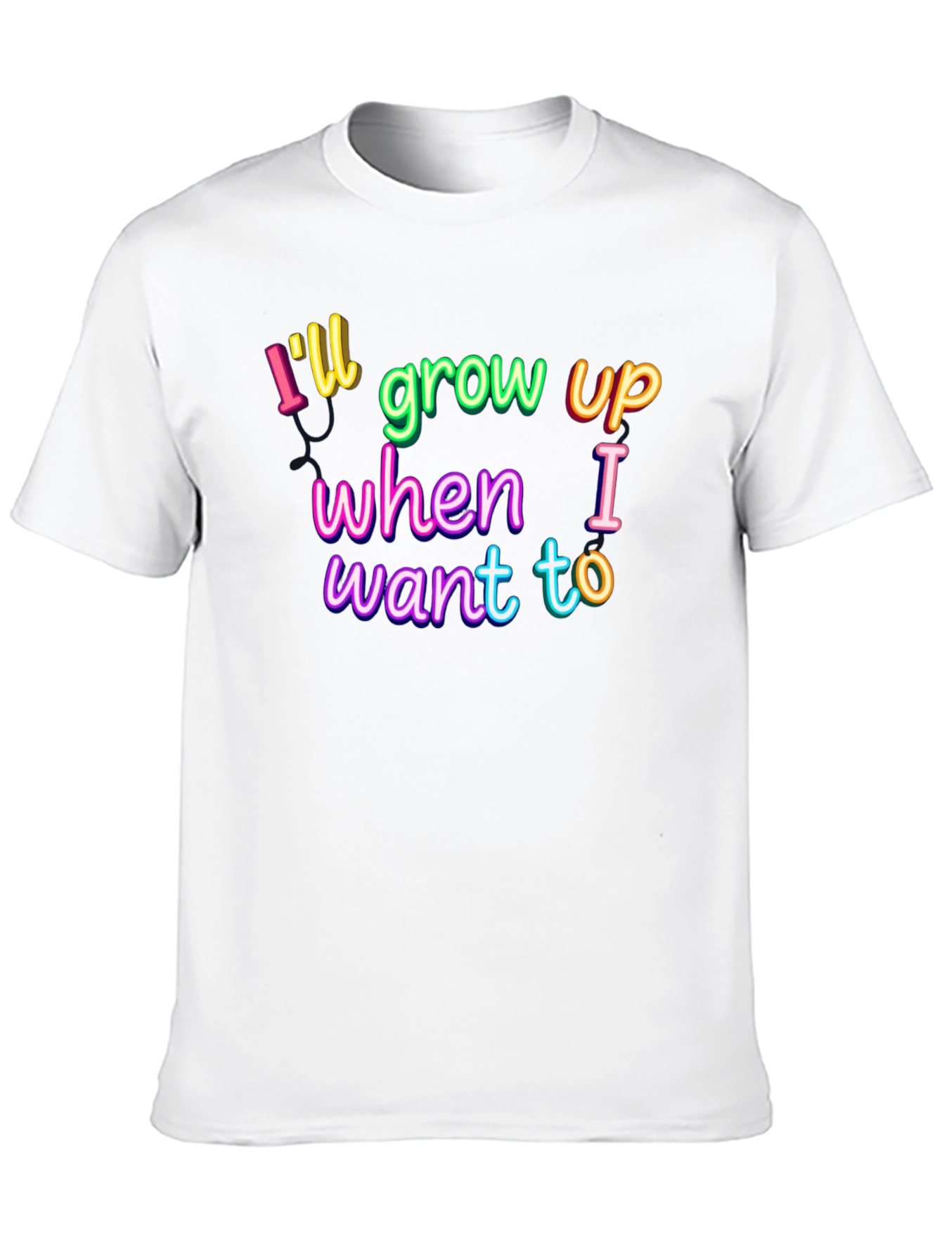 Black I'll Grow Up When I Want To Graphic Tee view 10