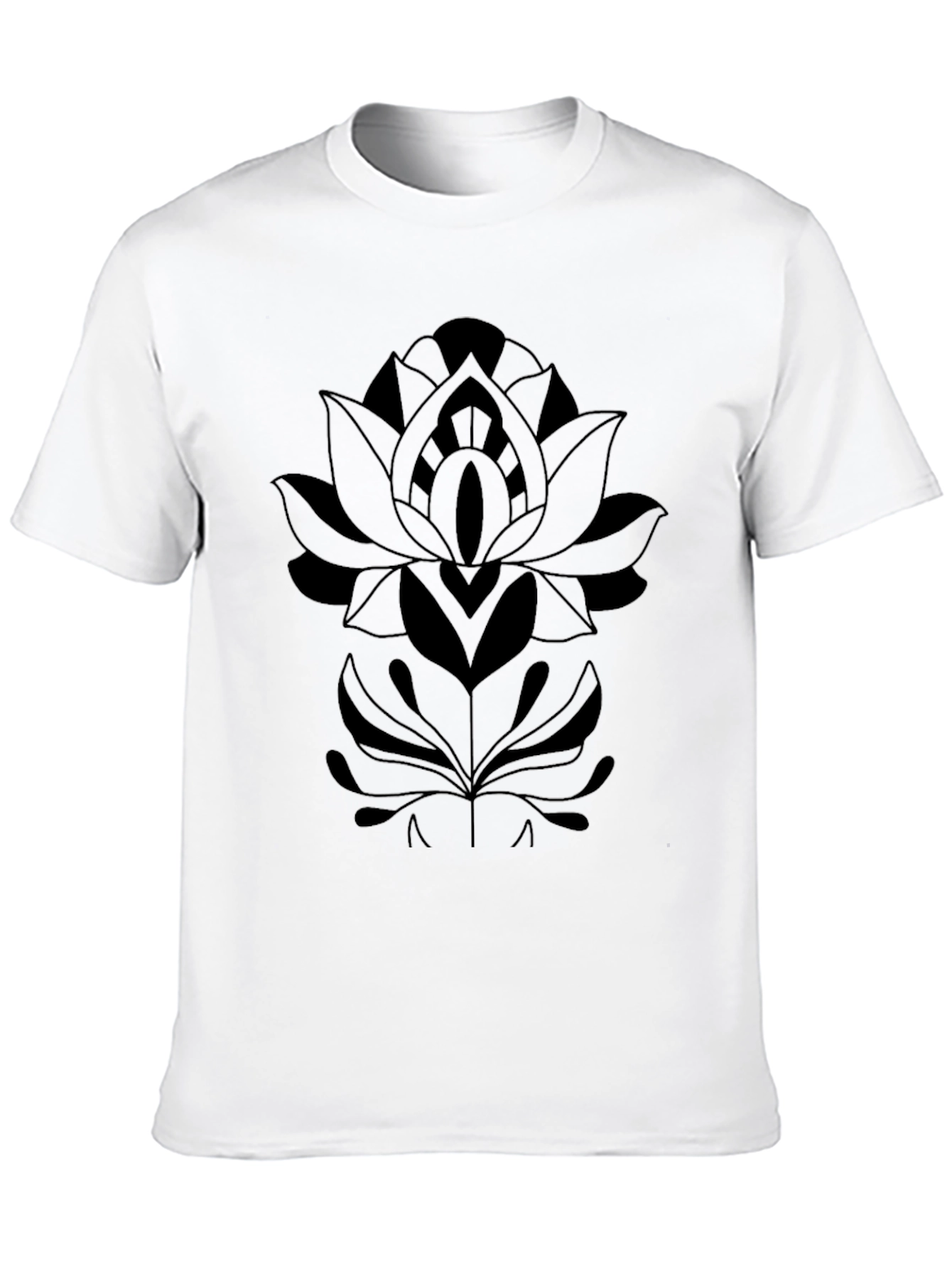 Black Black Floral Mandala Graphic T-Shirt view 10