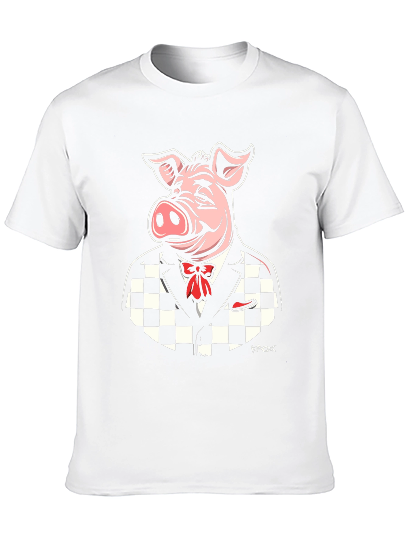 Black Dapper Pig T-Shirt - Black Checker Suit view 10