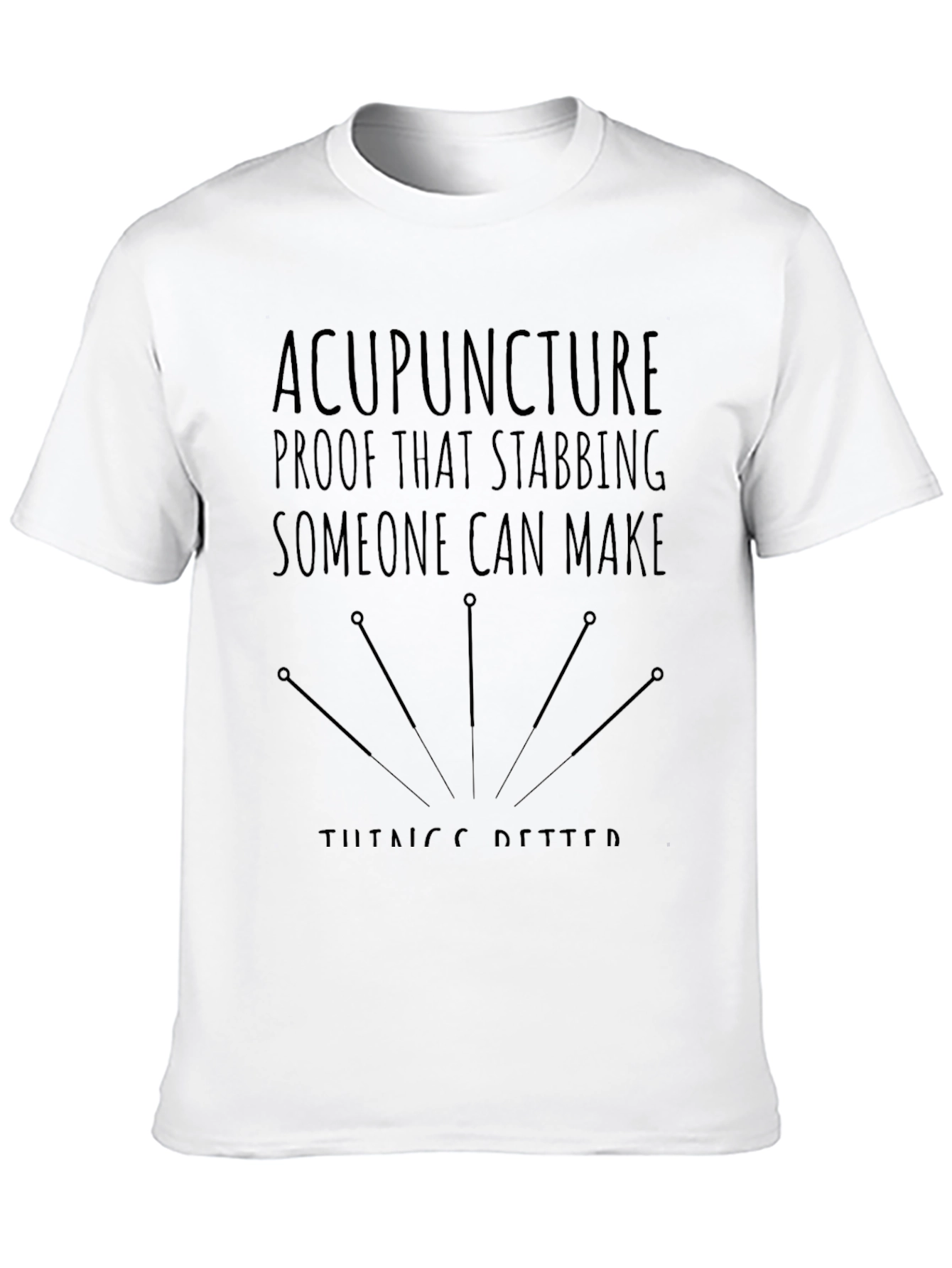 Black Acupuncture Stabbing Humor Graphic Tee - Black view 10