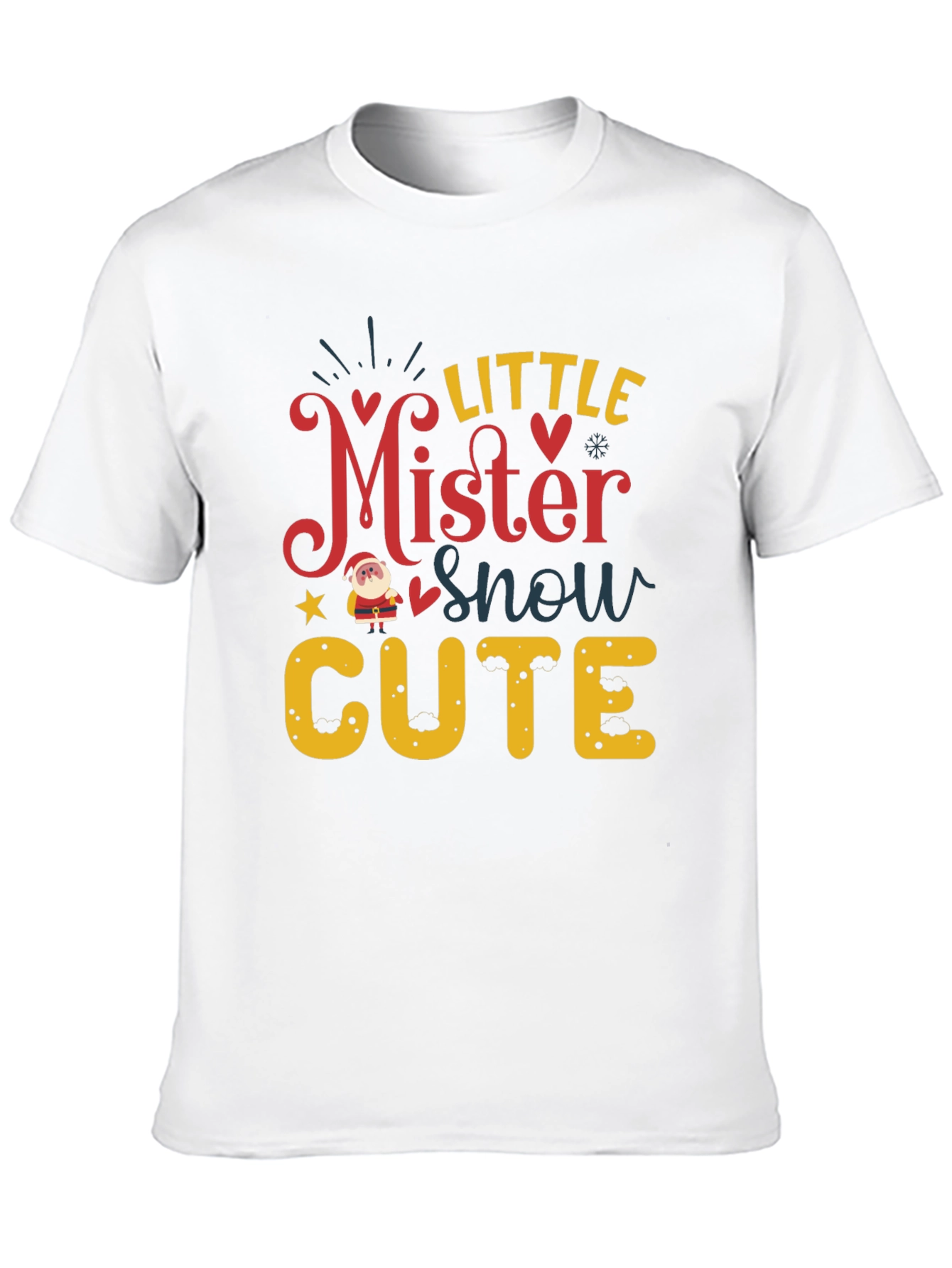 Black Little Mister Snow Cute Holiday T-Shirt view 10