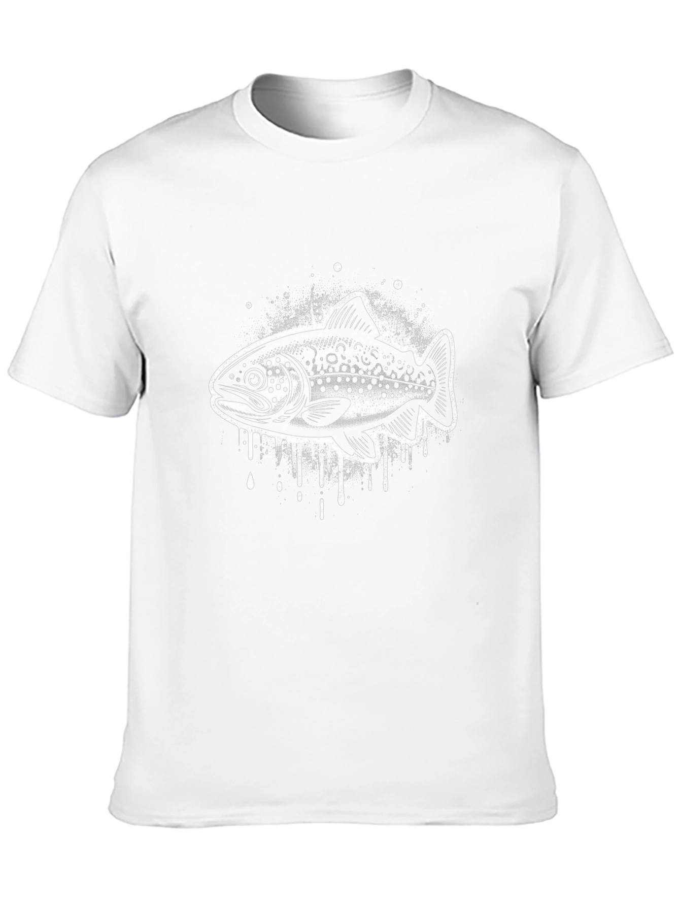 Men's Black T-Shirt with Fish Graphic - 10