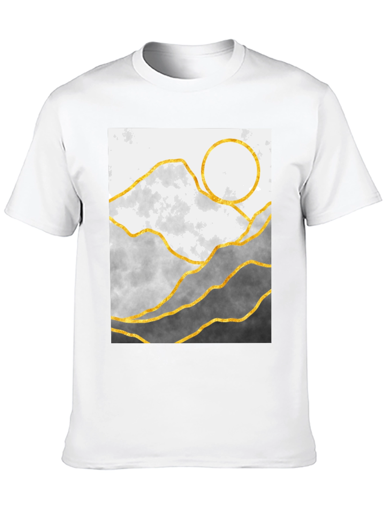 Black Mountainscape Graphic Tee - Stylish Geometric Design view 10