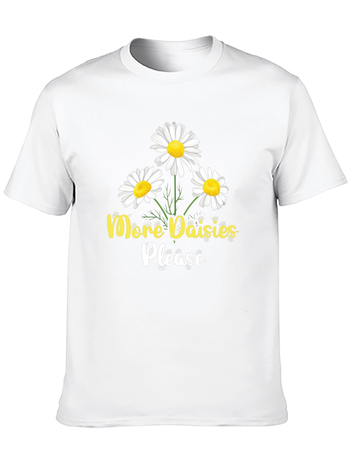 Black More Daisies Please Black T-Shirt view 10