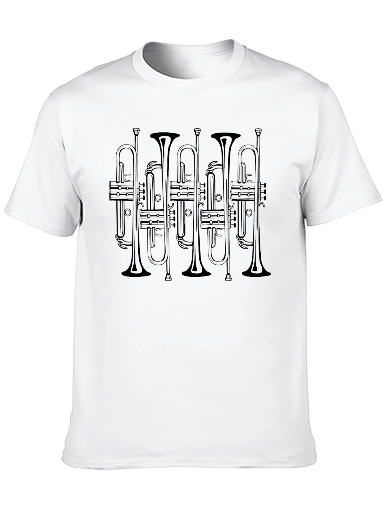 Black Trumpet Music T-Shirt - Black Cotton Tee view 10